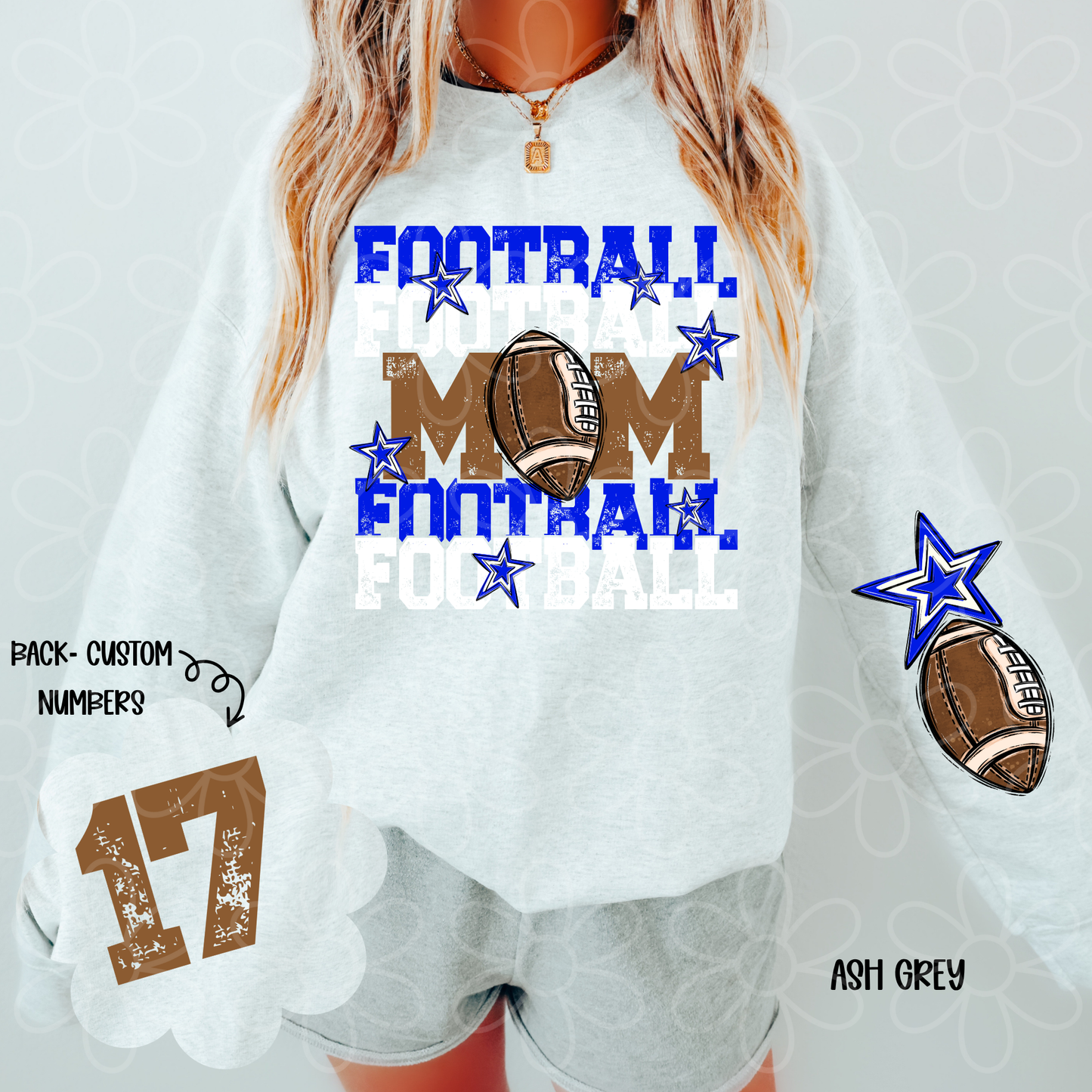 Football Mama Custom Number (Multiple Color Options) DTF Transfer