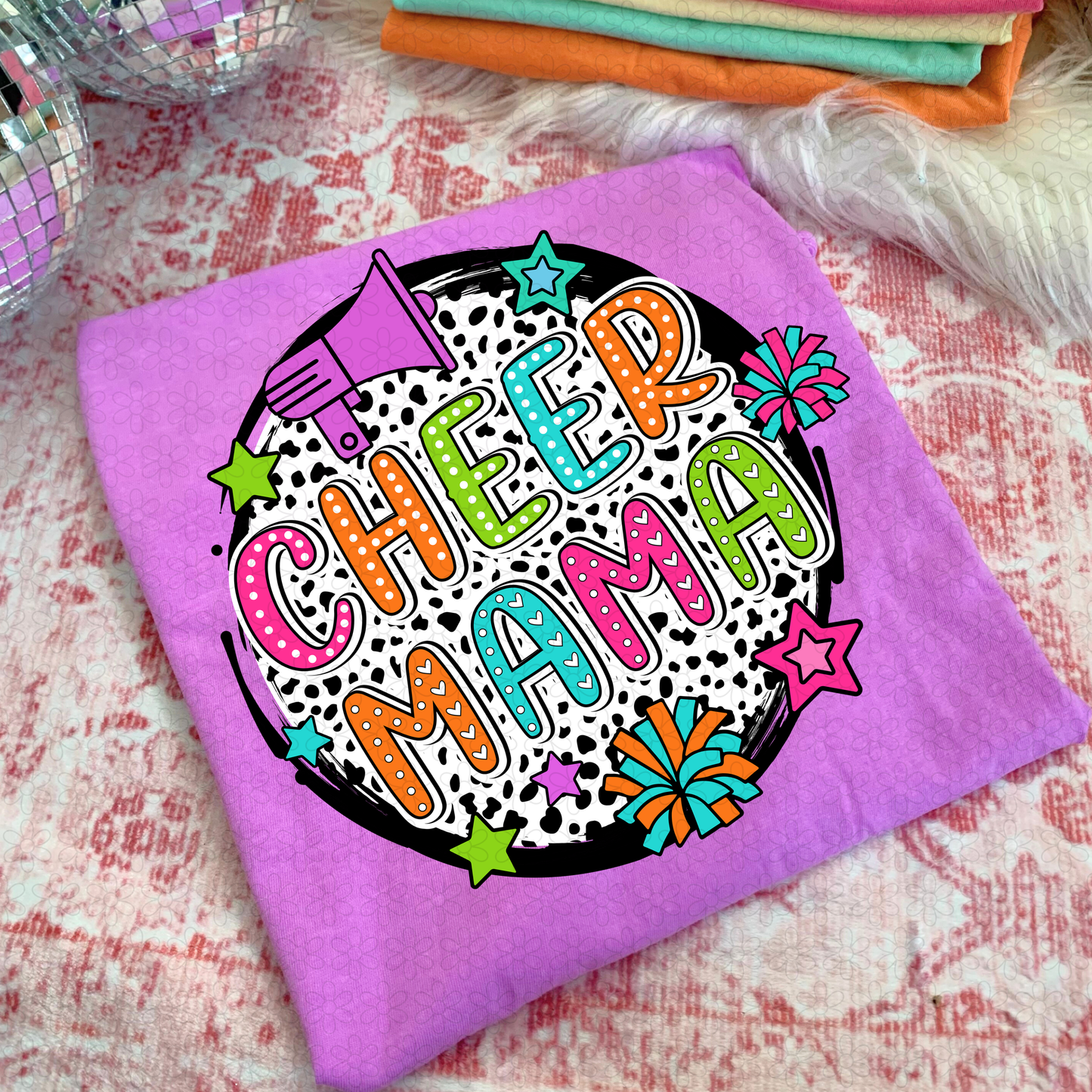 Neon Spotted Cheer Mama DTF Transfer