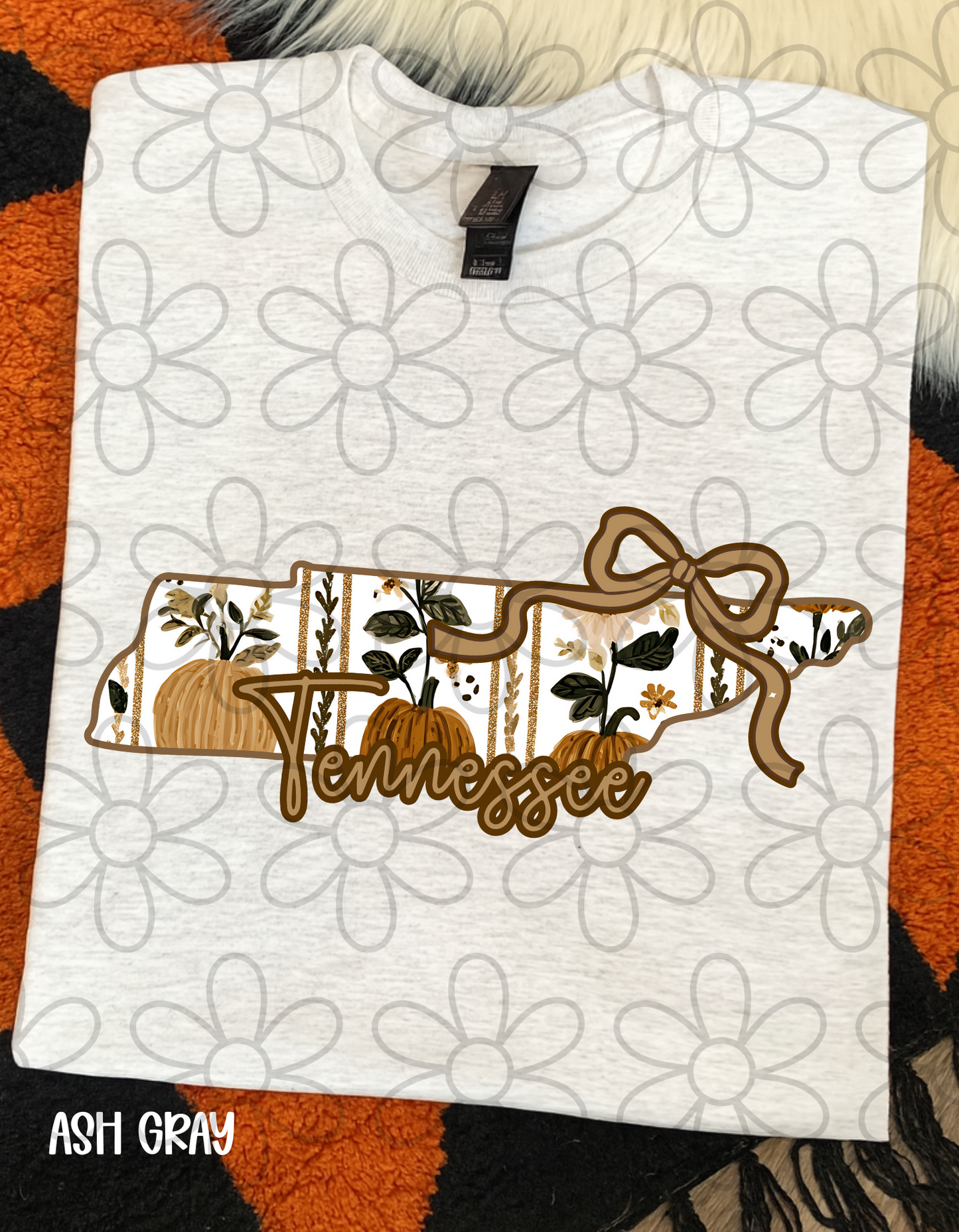 Fall Floral Pumpkin States (Multiple Options) DTF Transfer