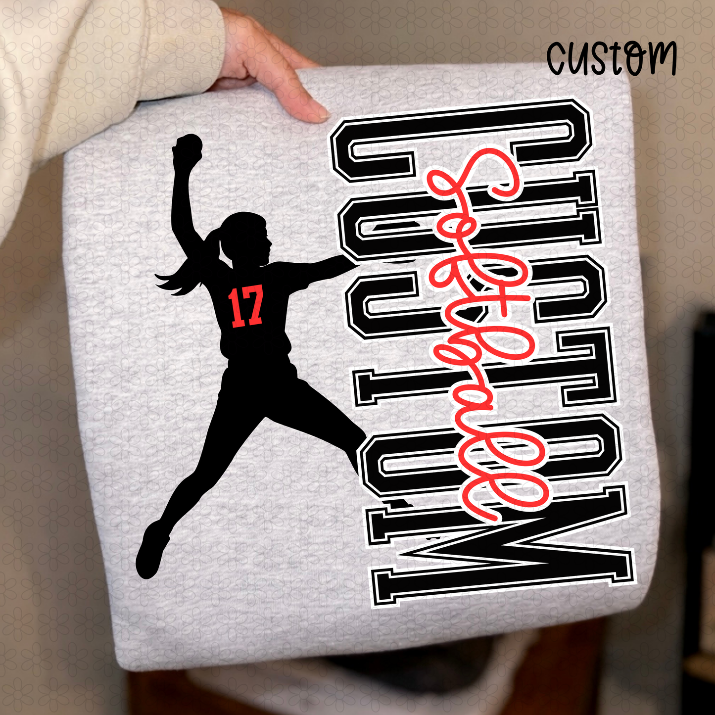 Custom Team and Number Softball DTF Transfer