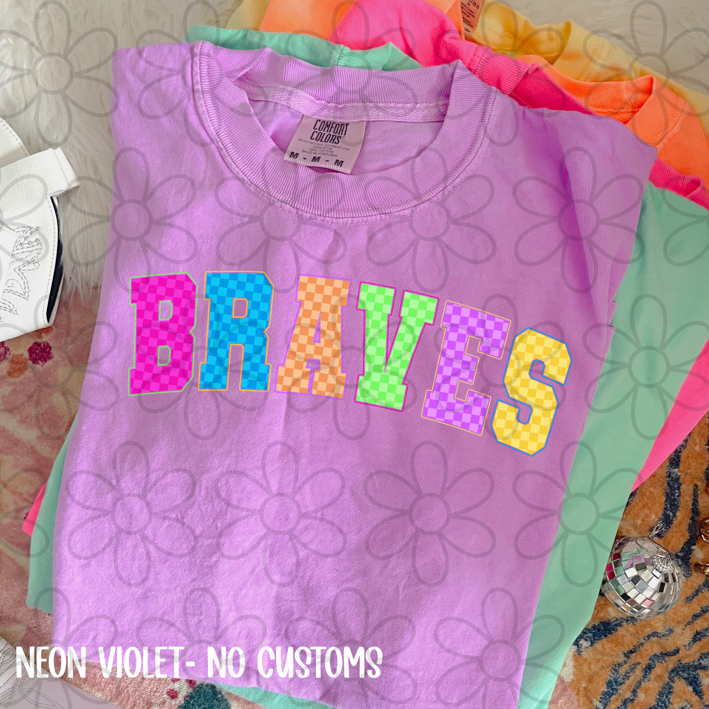 Colorful Checkered Sports Teams (Multiple Options) Kids Completed Tee