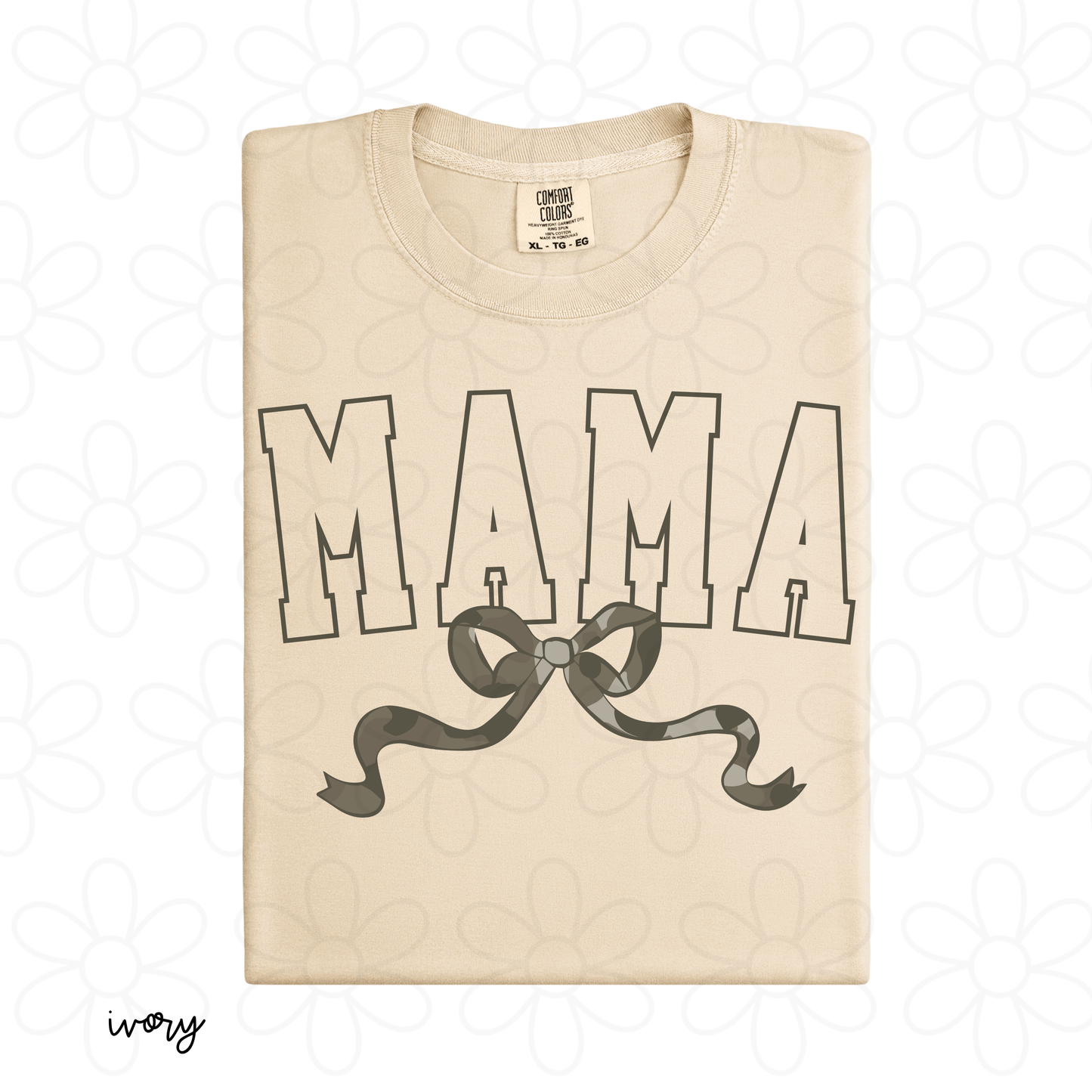 Custom Name Camo Coquette Bow Completed Tee