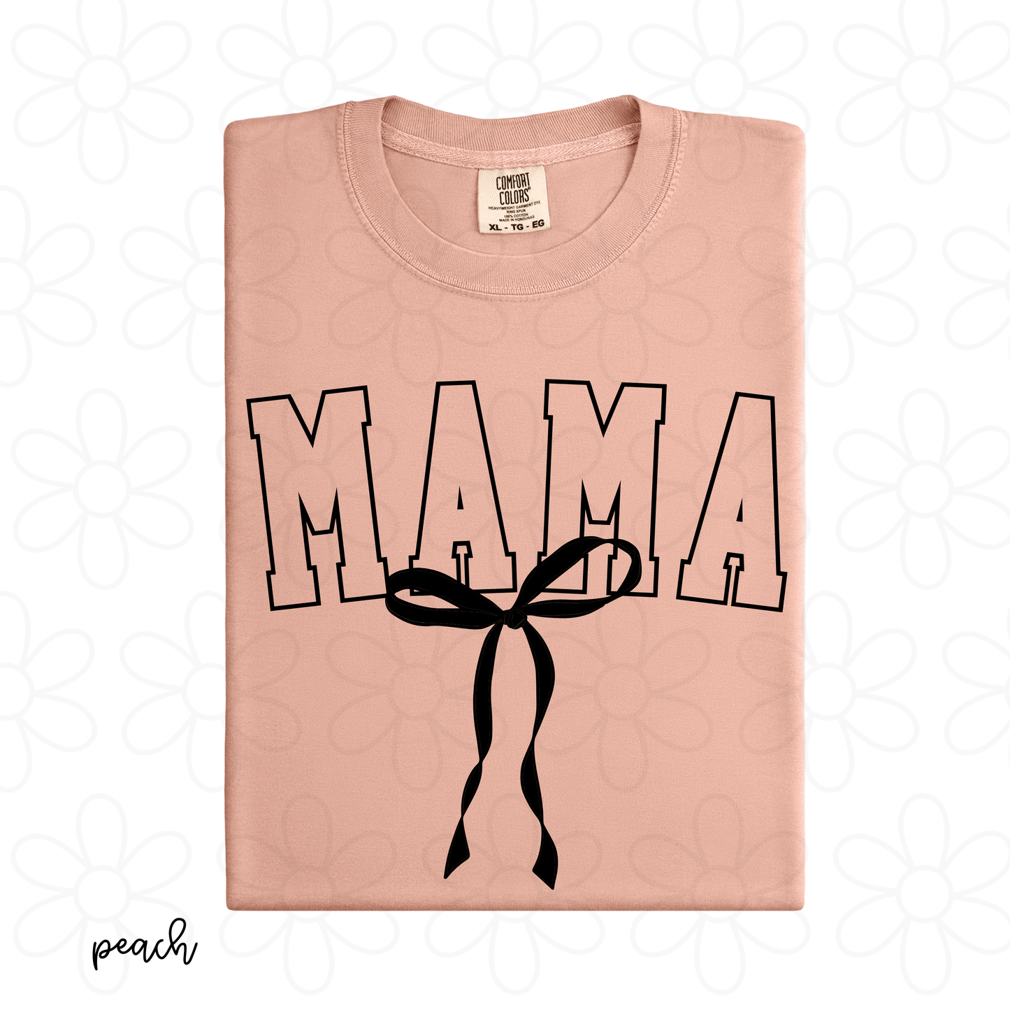 Custom Name Black Coquette Bow Kids Completed Tee