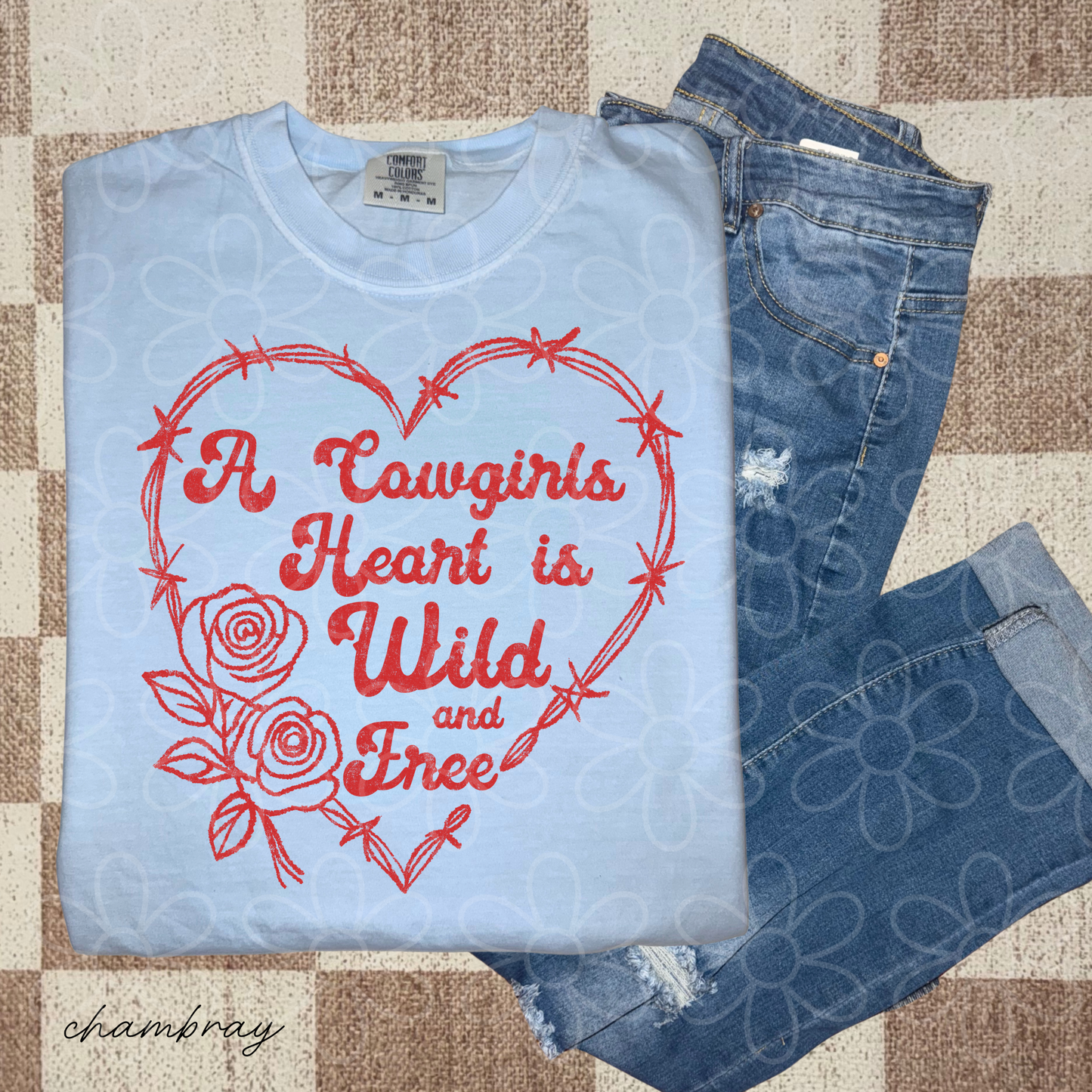 A Cowgirls Heart Is Wild And Free DTF Transfer
