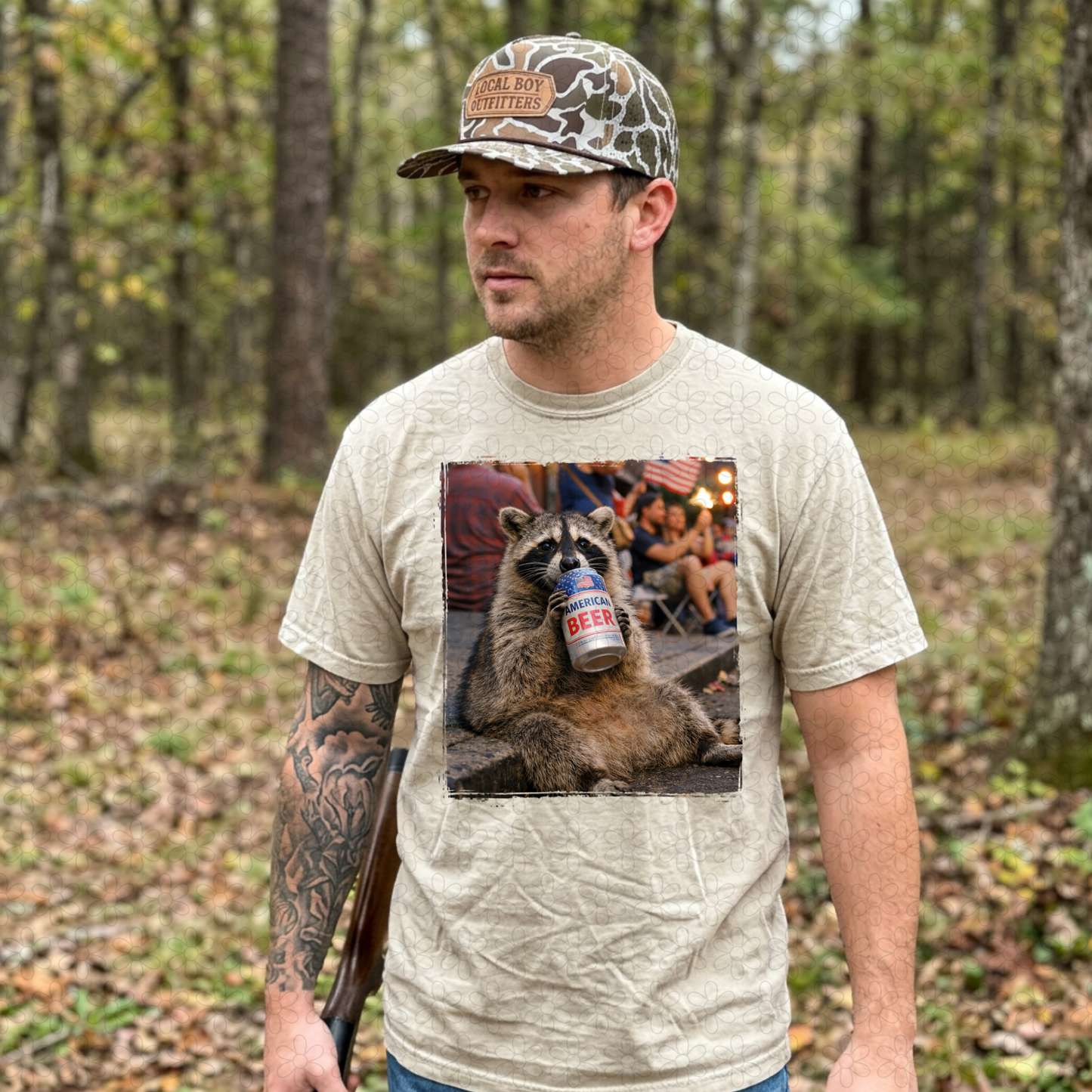 AMERICAN RACCOON BEER DTF Transfer