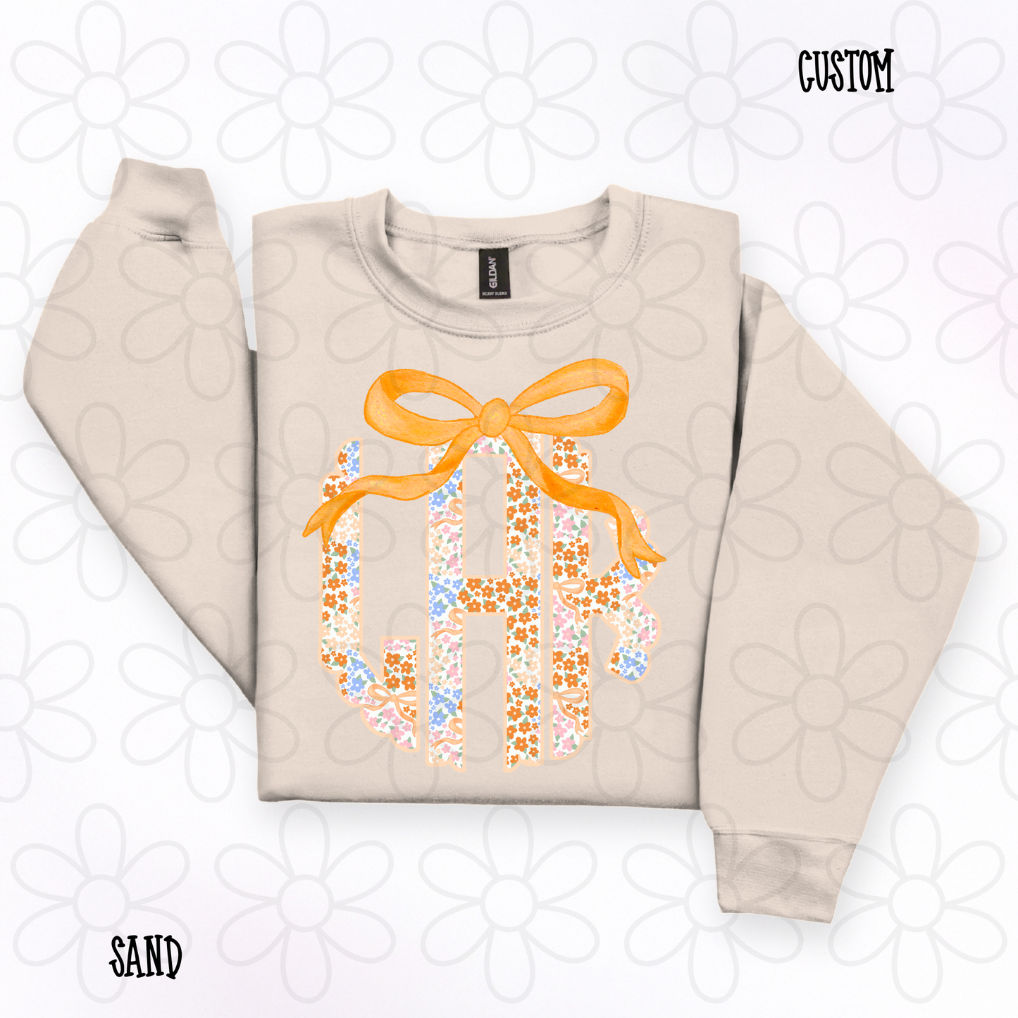 Autumn Floral Custom Monogram Completed Tee