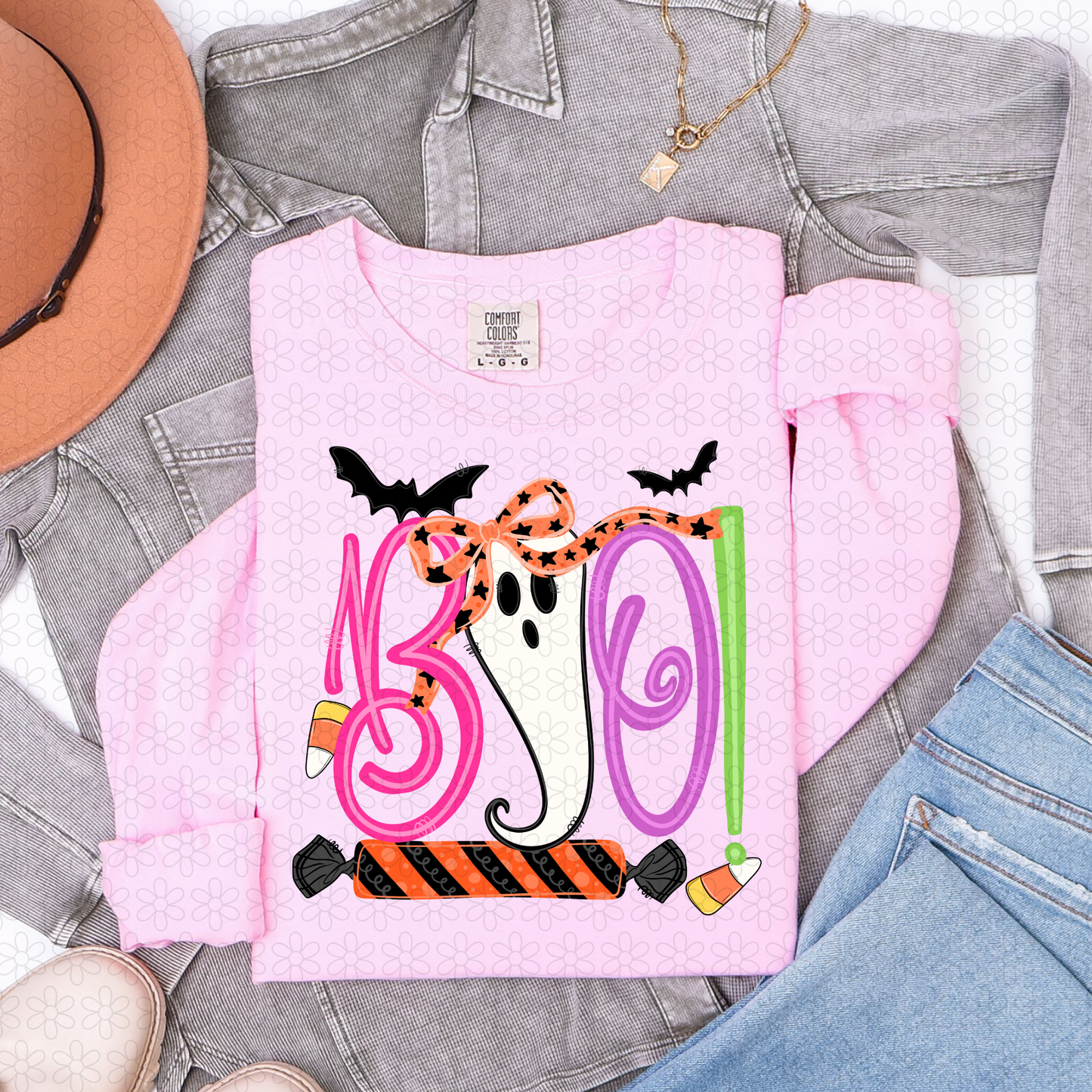 BOO! Candy corn ghost DTF Transfer