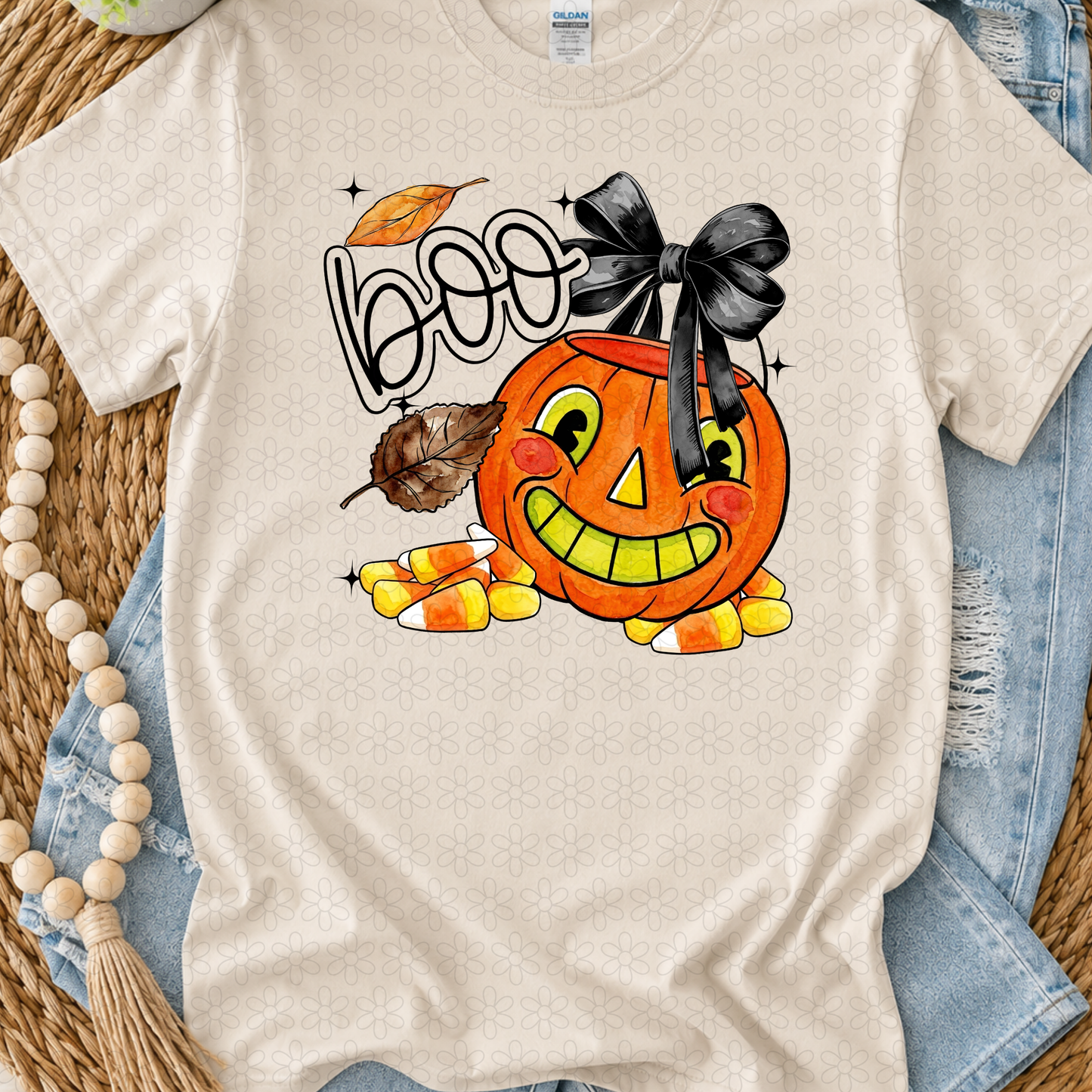 BOO pumpkin candy corn DTF Transfer