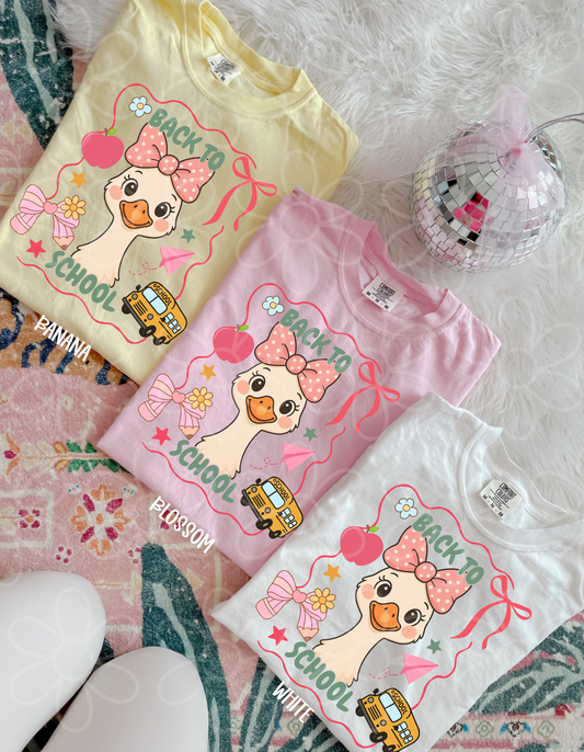 Back To School Coquette Goose Kids Completed Tee