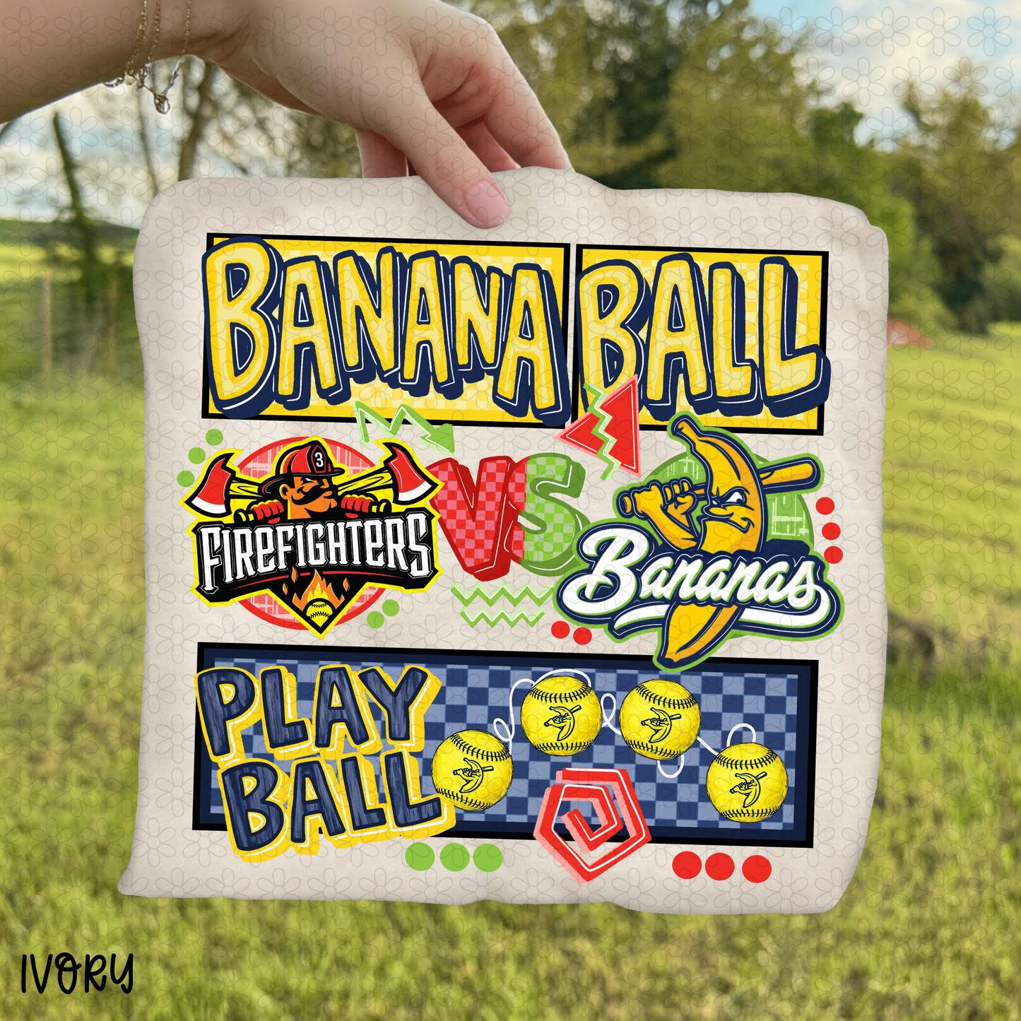 Banana ball Vs Firefighters DTF Transfer