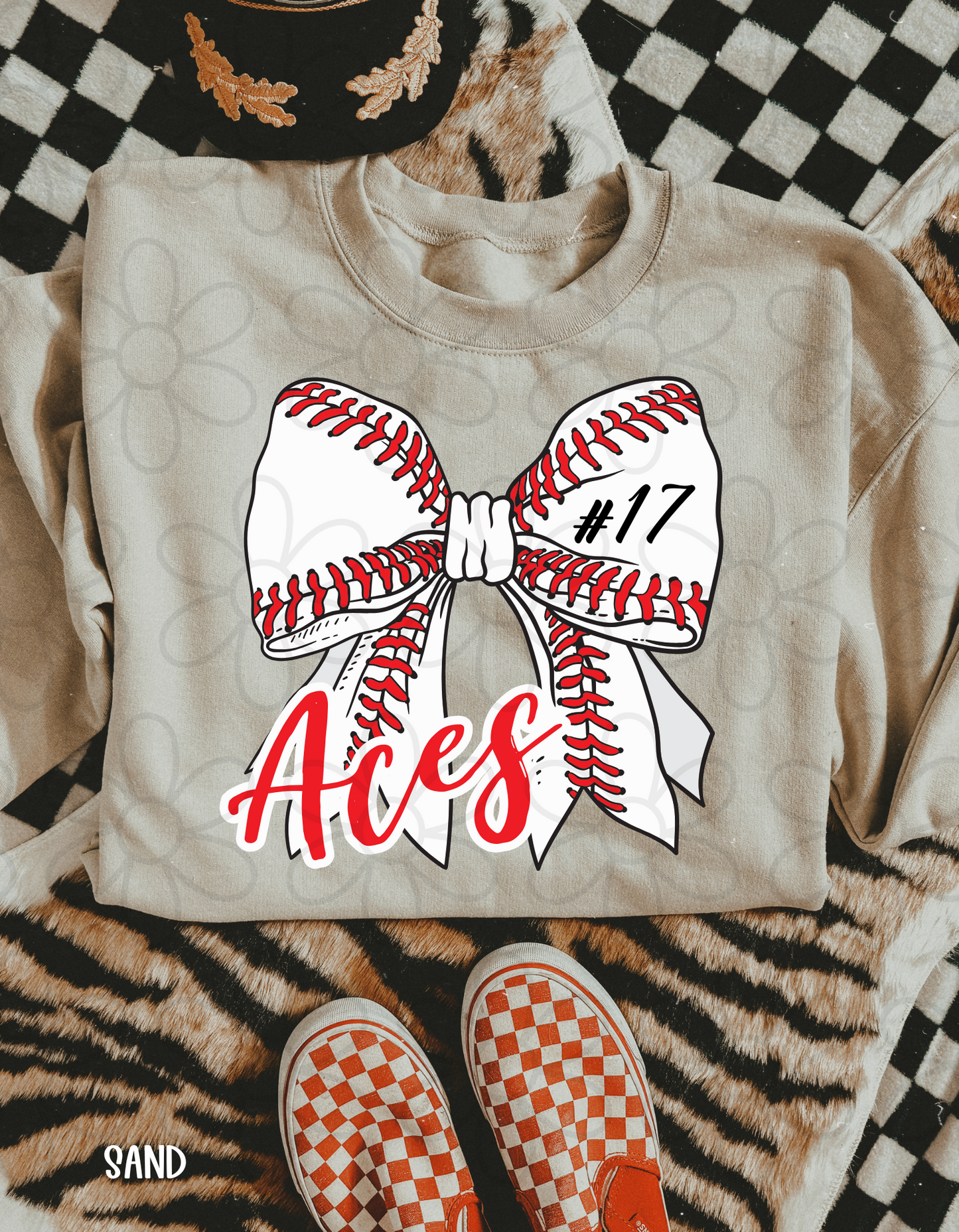 Baseball Bow Custom Name & Number DTF Transfer
