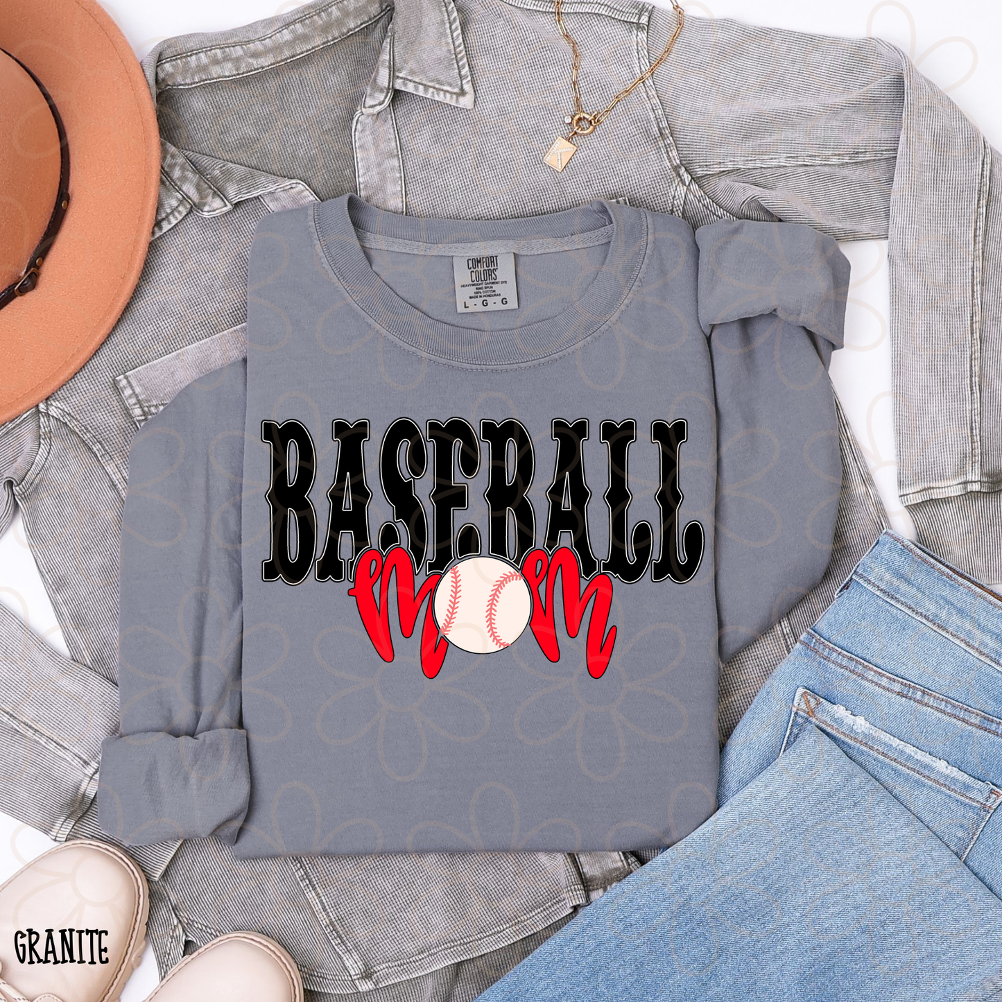 Baseball Mom Red Completed Tee