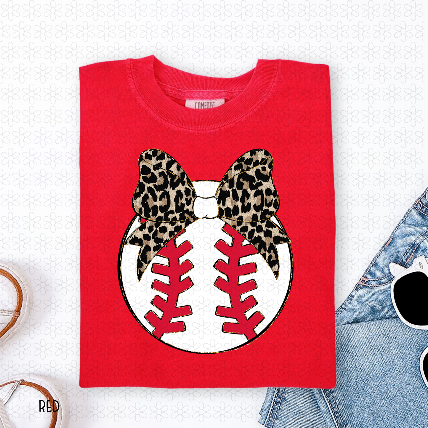 Baseball Leopard Bow DTF Transfer