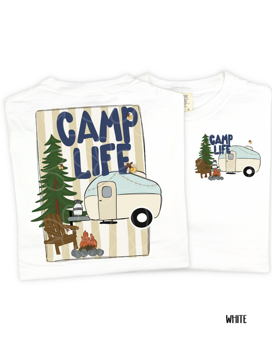 Blue Stripes Camp Life Kids Completed Tee