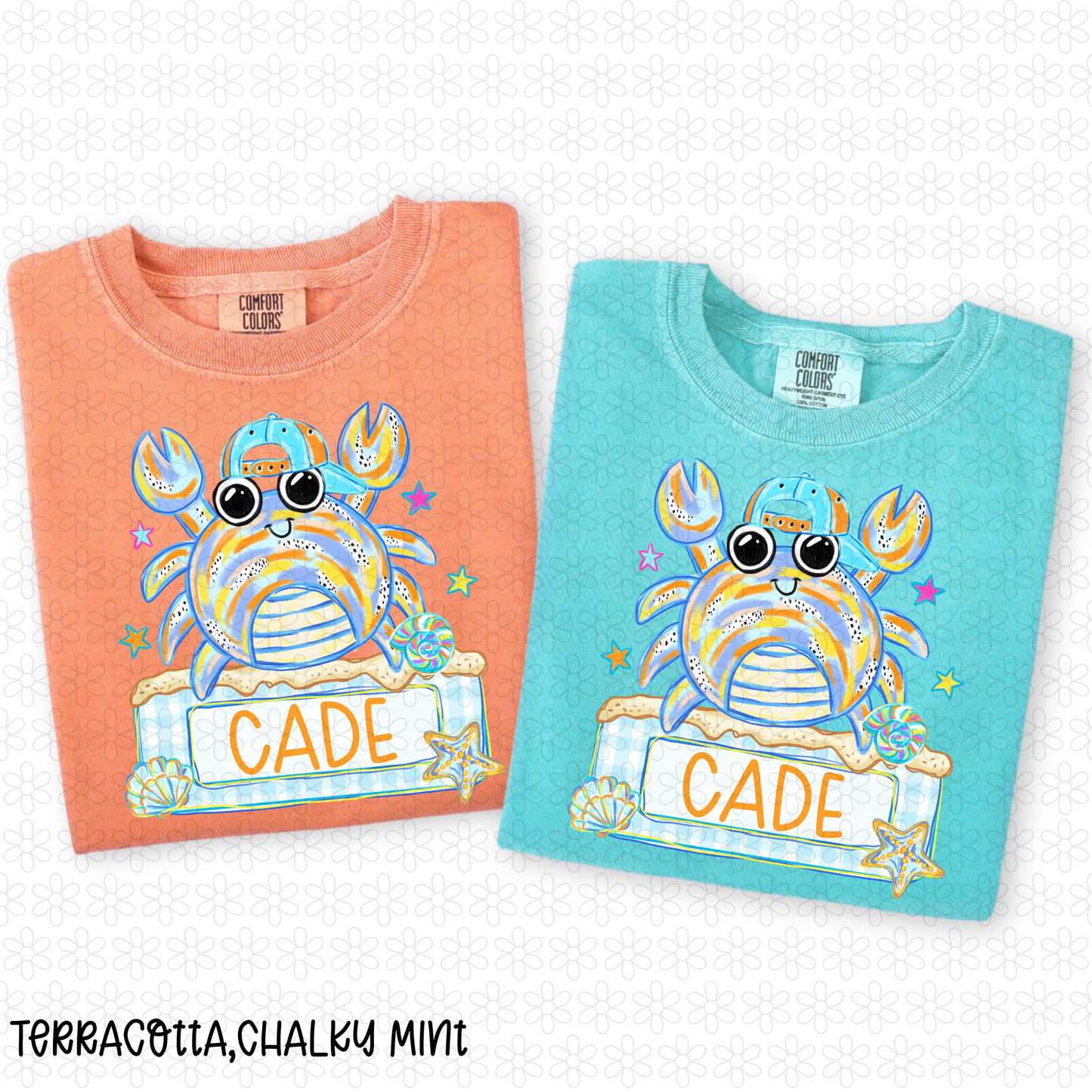 Blue Crab Custom Name Plate DTF Transfer