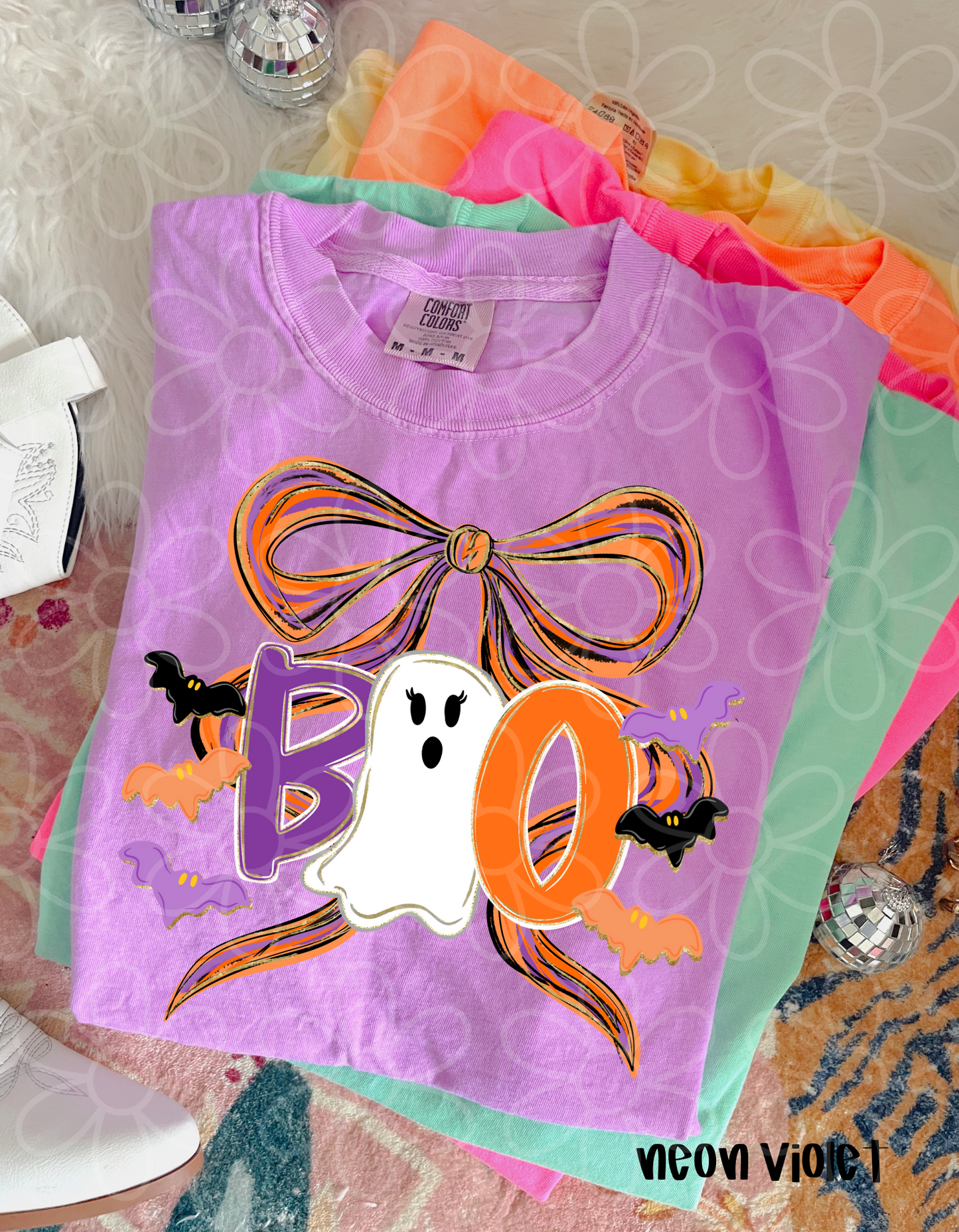 Boo Coquette Bow And Bats DTF Transfer