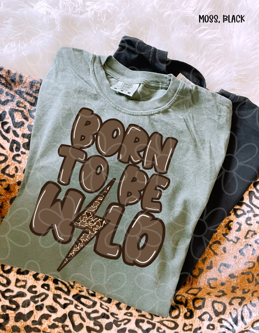 Born To Be Wild Camo Bolt Kids Completed Tee