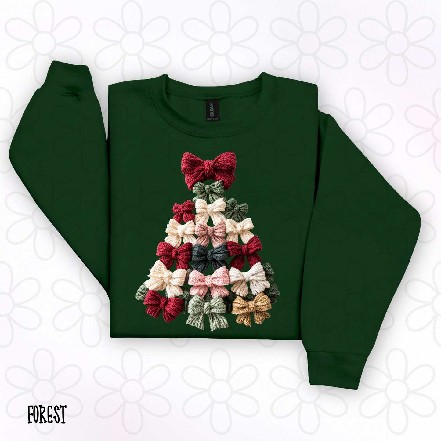 Bows Christmas Tree DTF Transfer