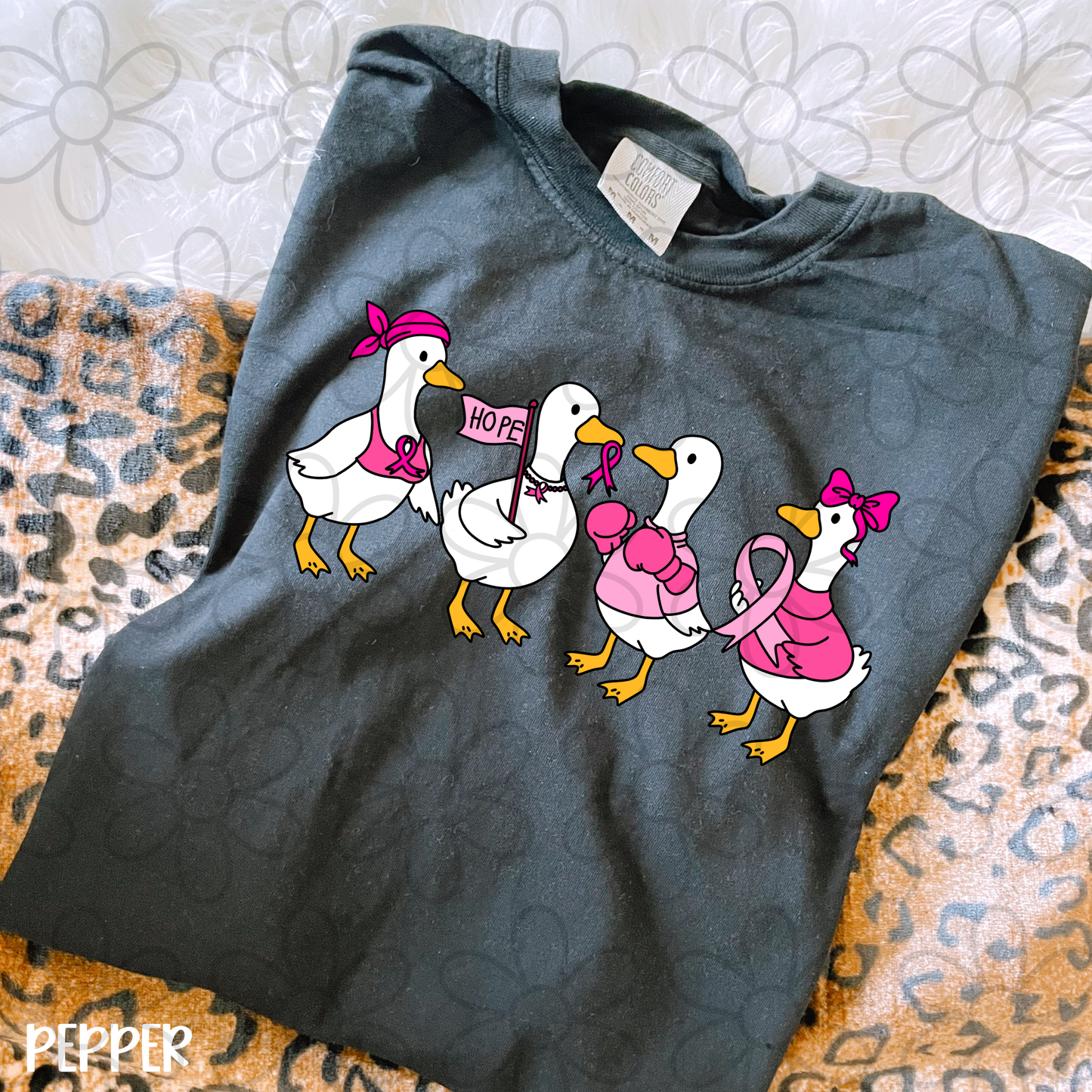 Breast Cancer Awareness Geese Completed Tee