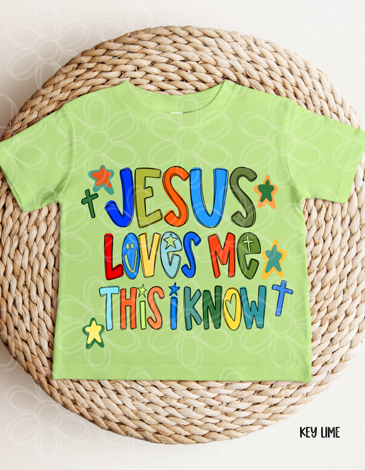 Bright Boys Jesus Loves Me This I Know Kids Completed Tee