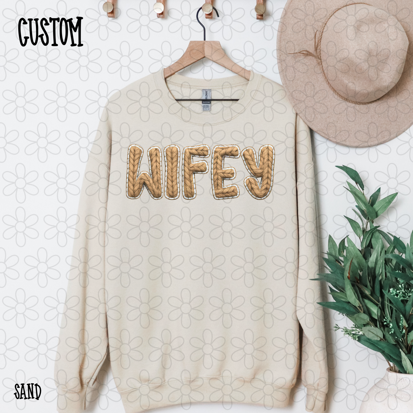 Brown Knit Custom Name DTF Transfer