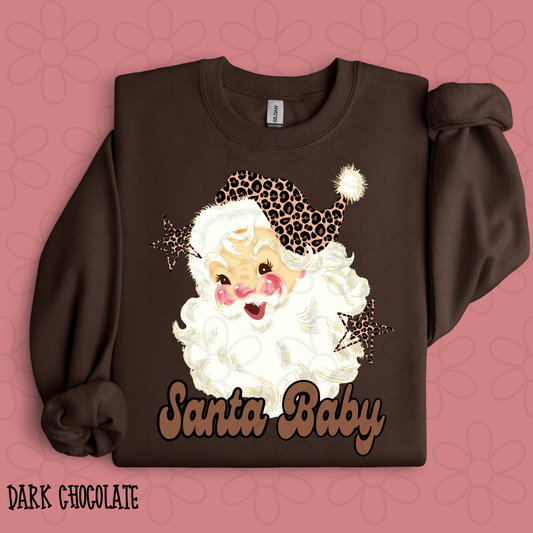 Brown Santa Baby Leopard Hat Completed Tee