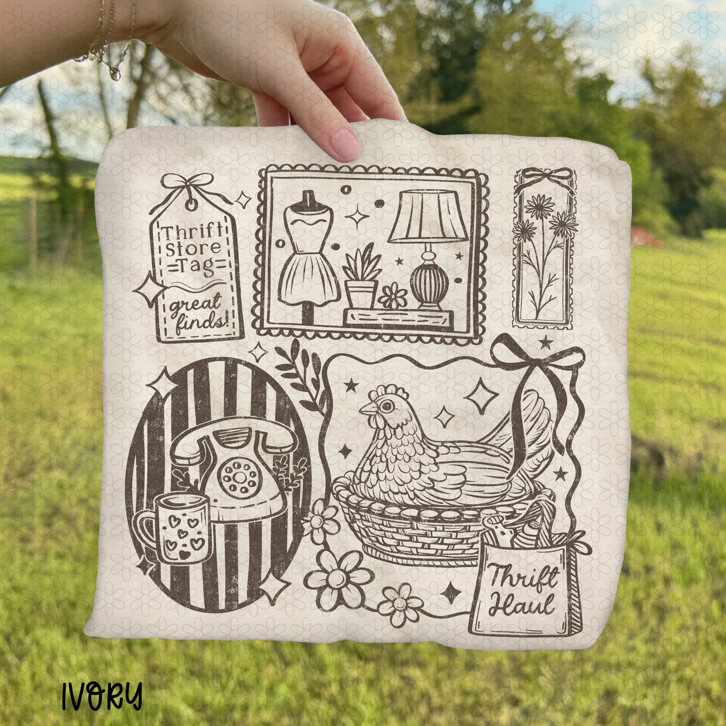 Brown All things Thrifting DTF Transfer