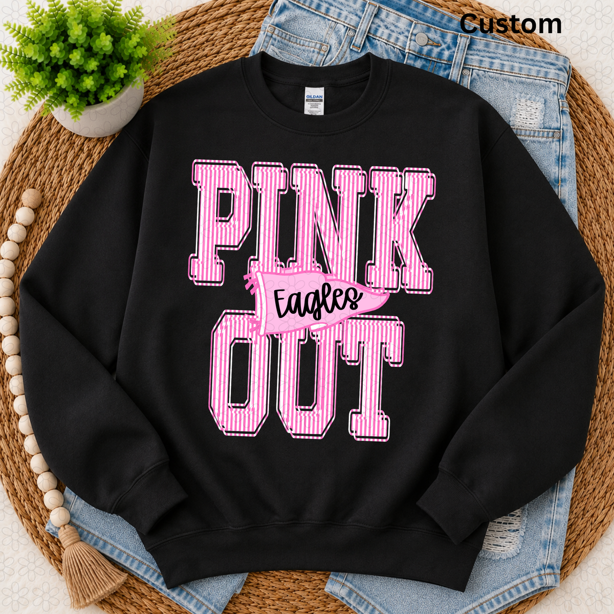 CUSTOM PINK OUT PENNANT DTF Transfer