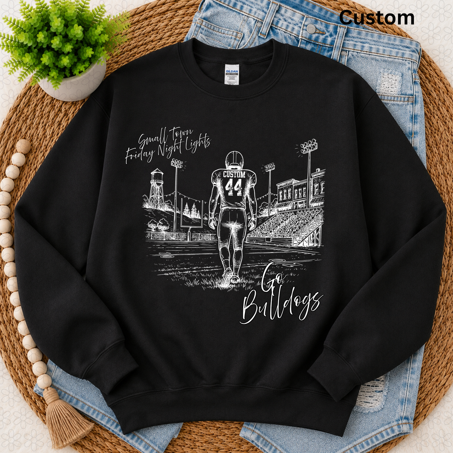 CUSTOM Small Town Friday Night Lights (Multiple Colors) DTF Transfer