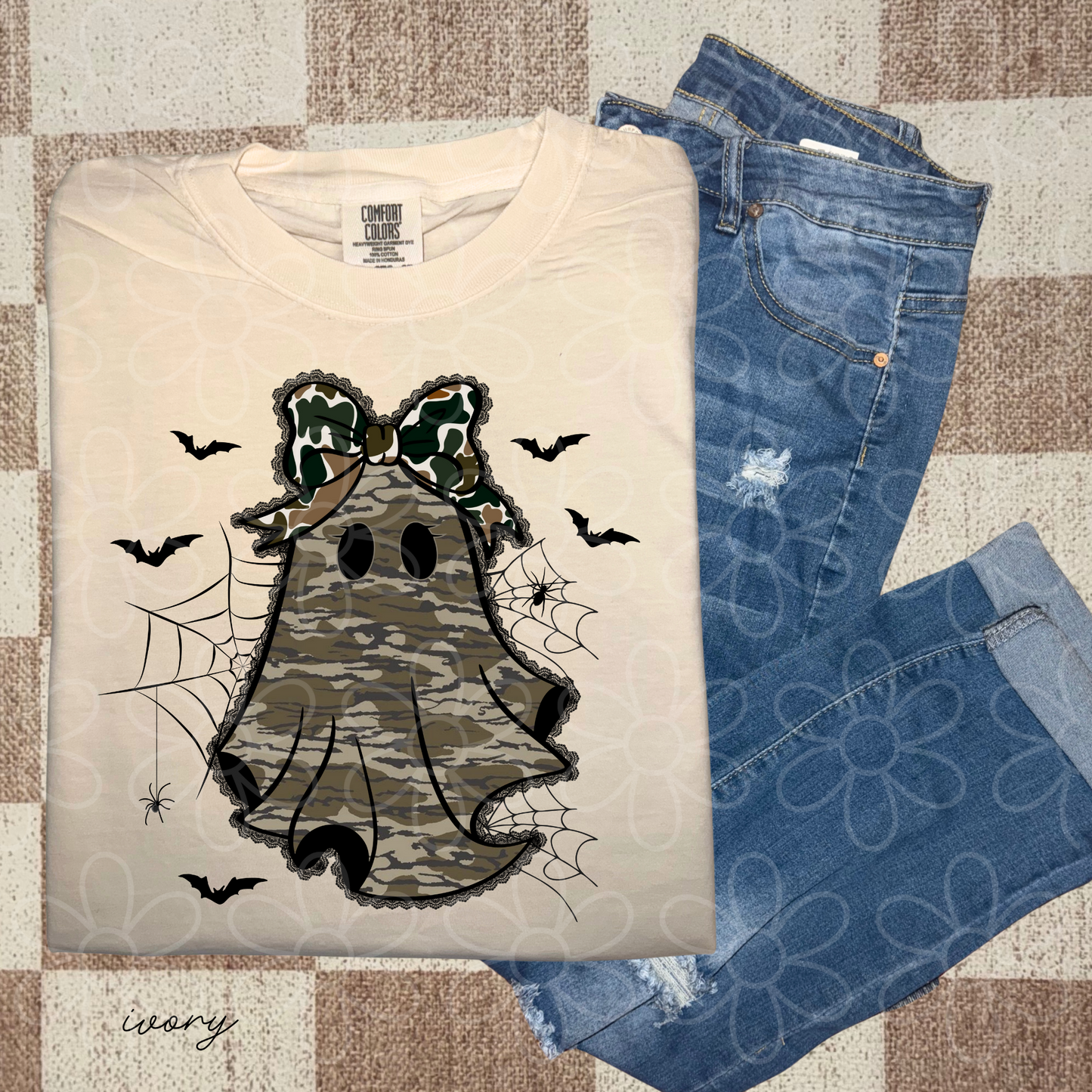 Camo Ghost Camo Bow Kids Completed Tee