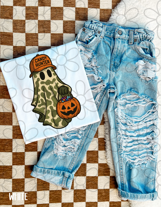 Camo Ghost Candy Hunter Kids Completed Tee