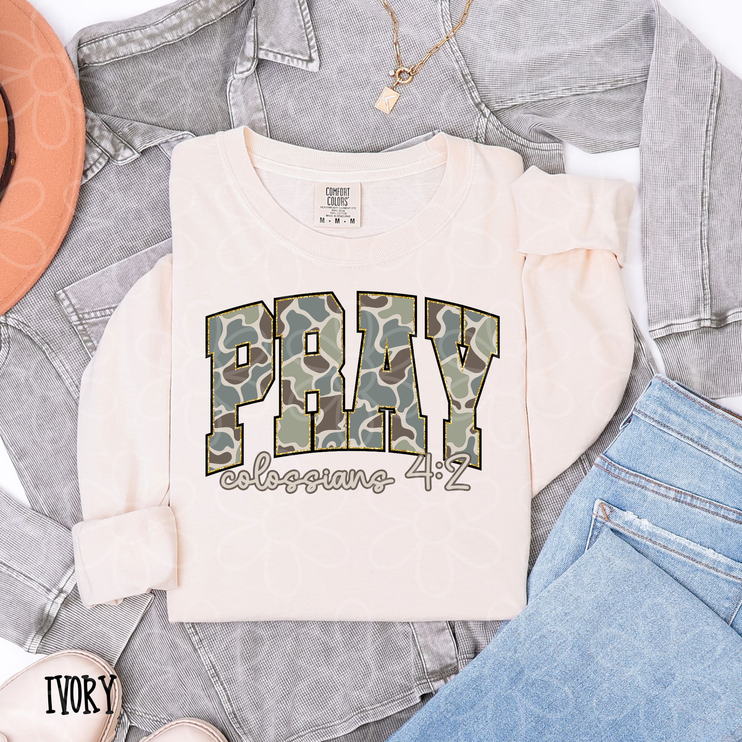 Camo Gold Pray Kids Completed Tee