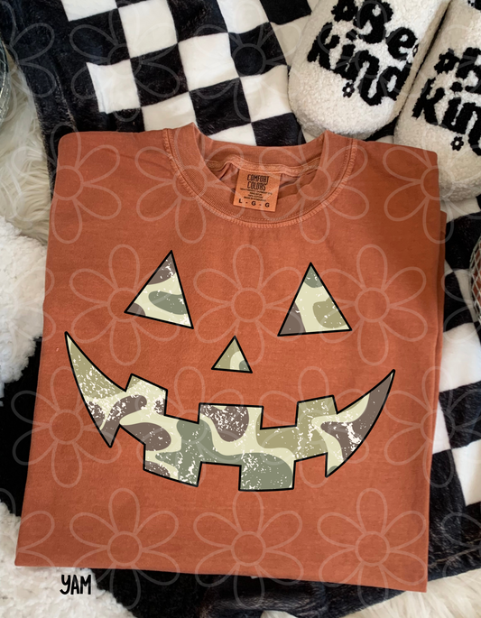 Camo Jack O' Lantern Completed Tee