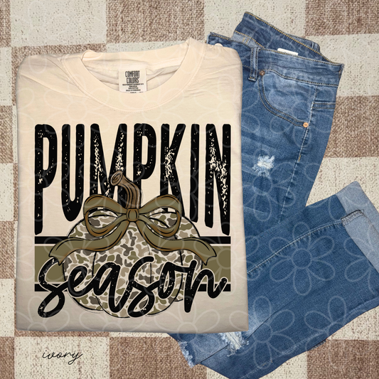 Camo Pumpkin Season Kids Completed Tee