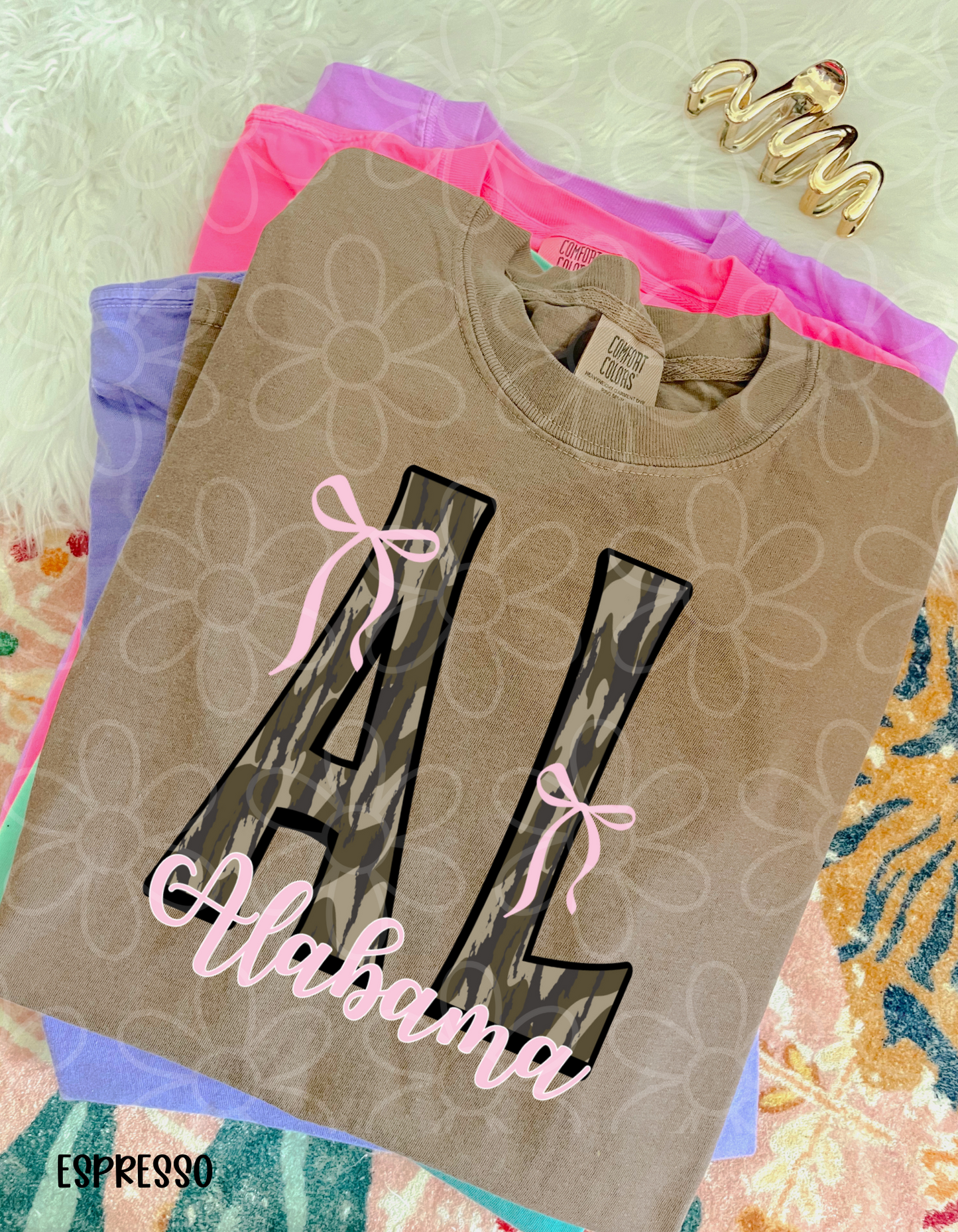 Camo States Pink Bows (Multiple Options) Completed Tee