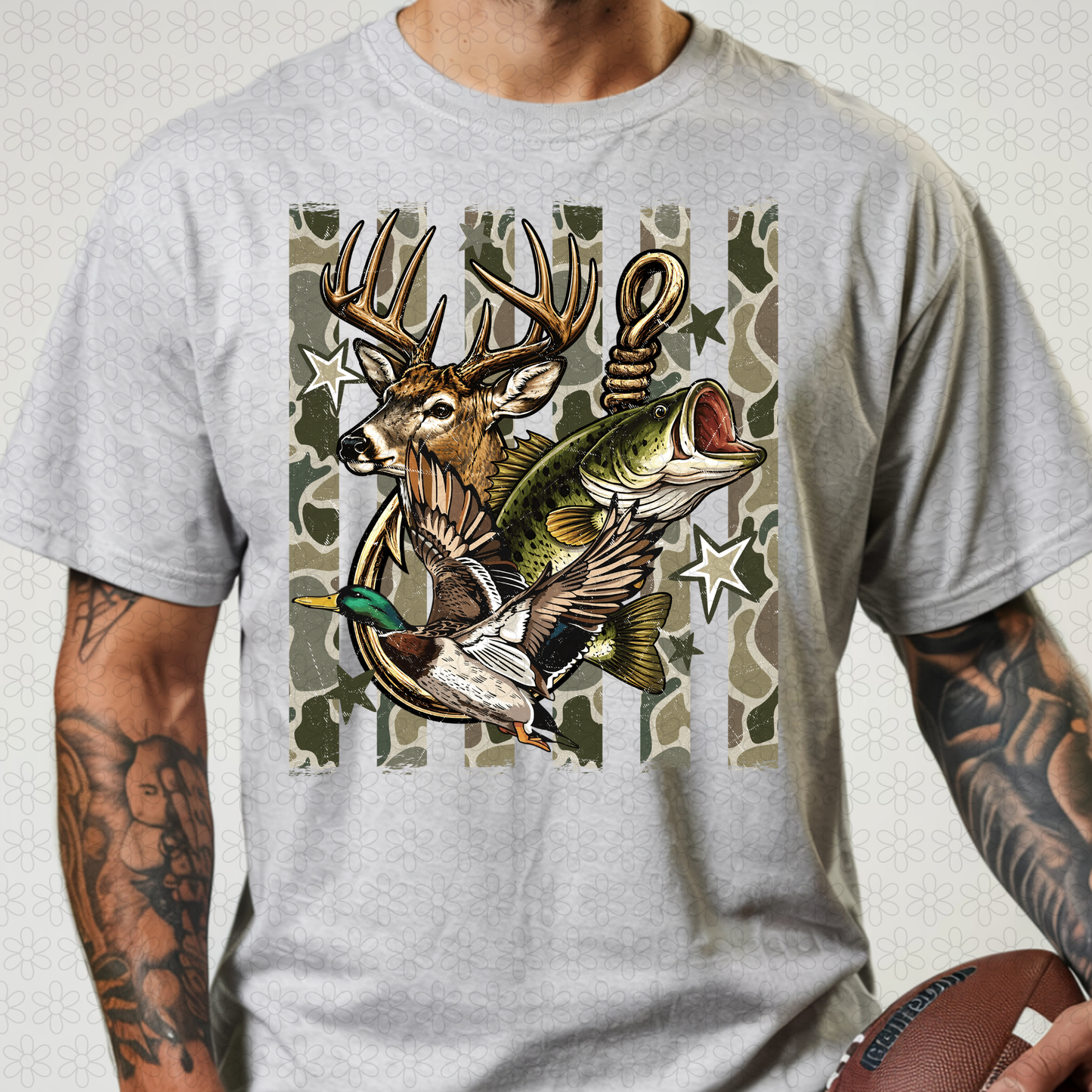 Camo Hunting Stars DTF Transfer