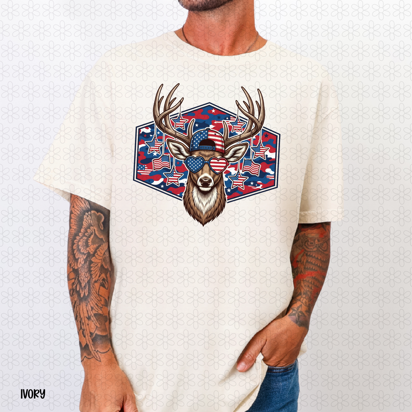 Camo RWB Deer DTF Transfer