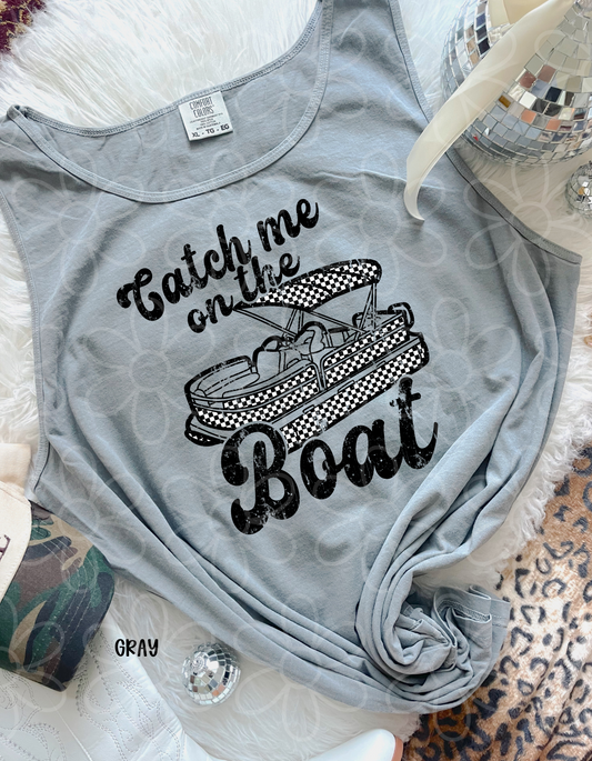 Catch Me On The Boat Checkered Kids Completed Tee