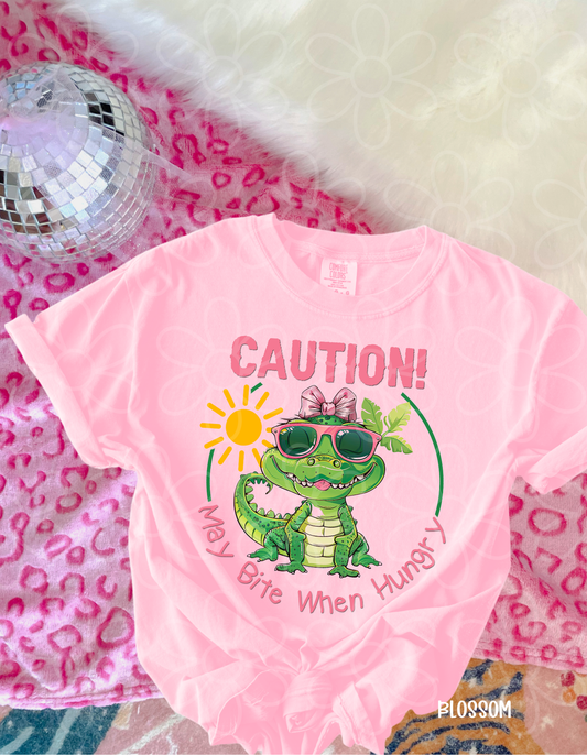 Caution May Bite When Hungry Kids Completed Tee