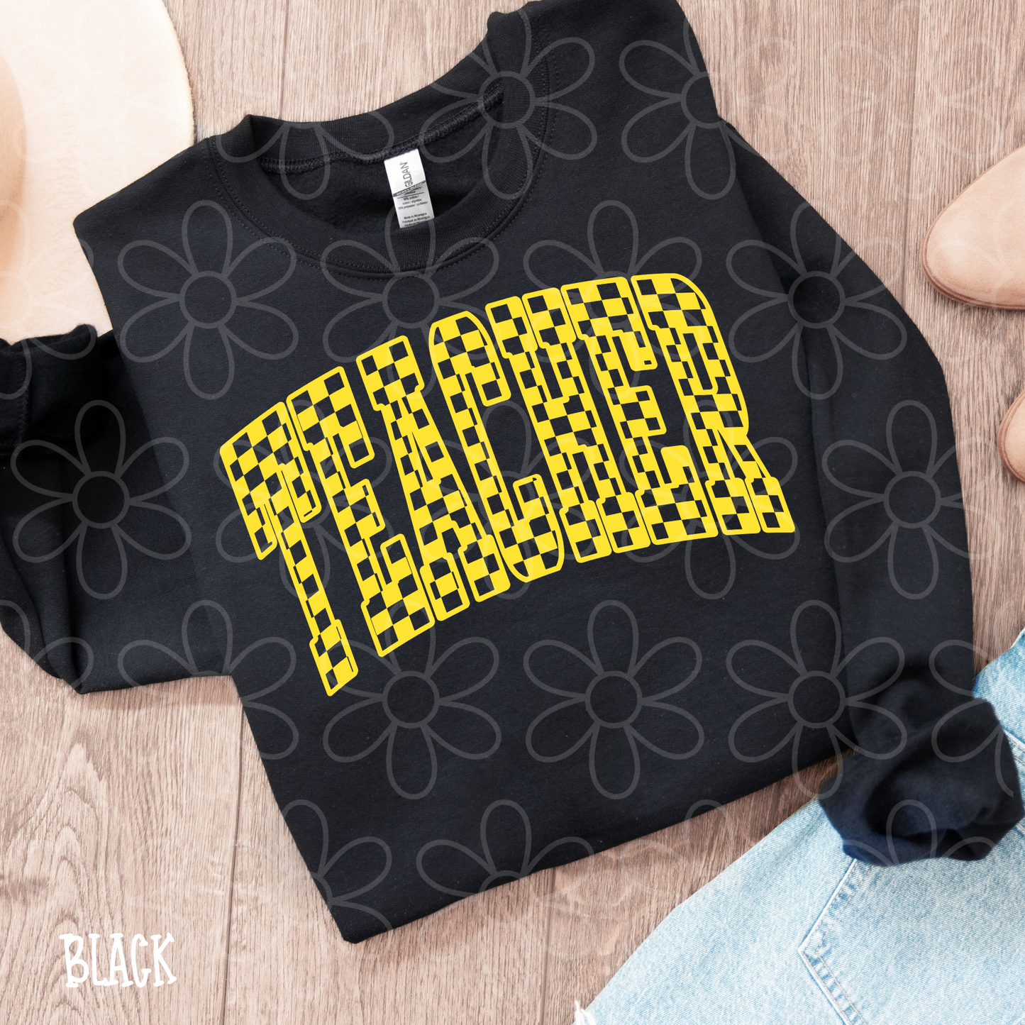 Checkered Teacher (Multiple Color Options) Completed Tee