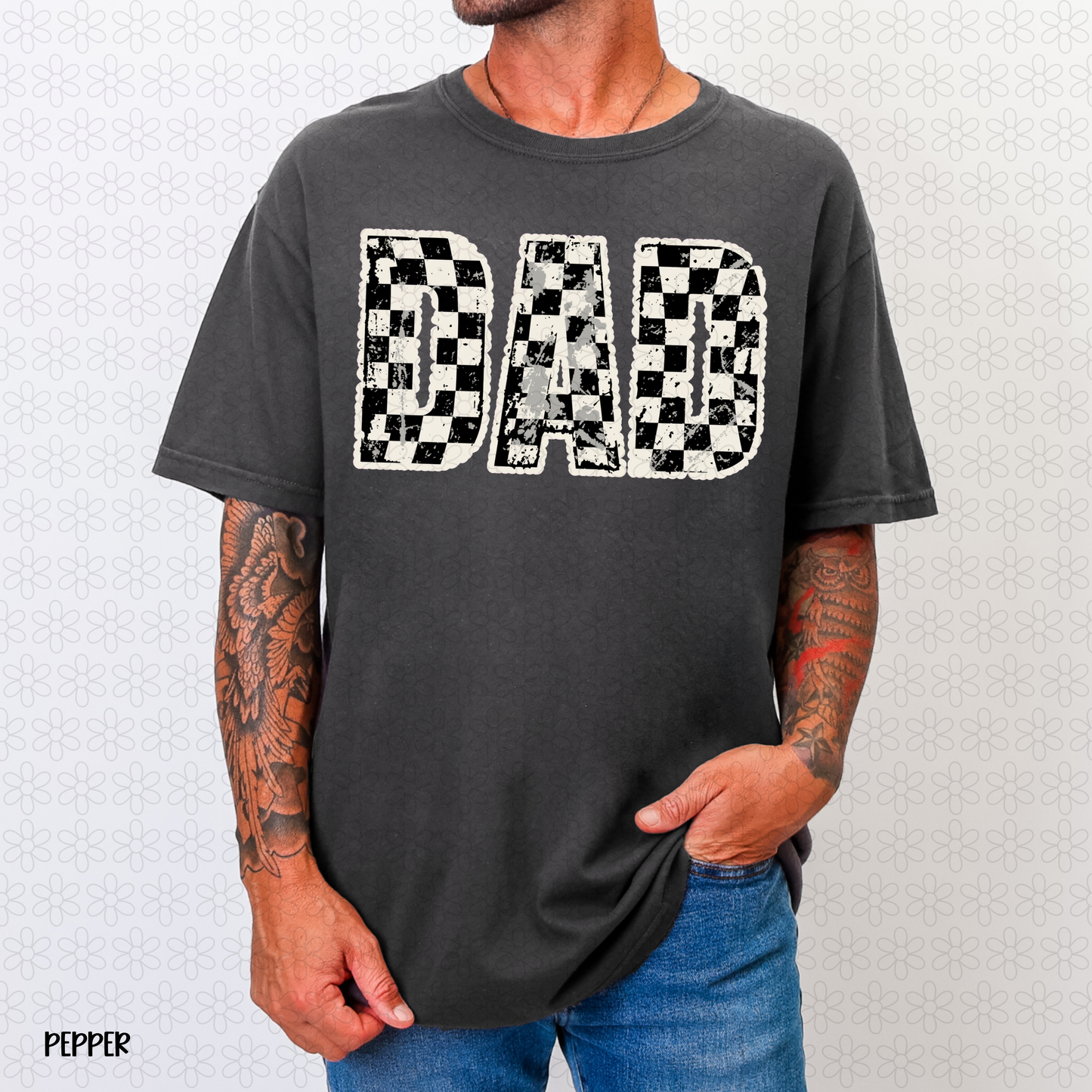 Checkered Dad DTF Transfer