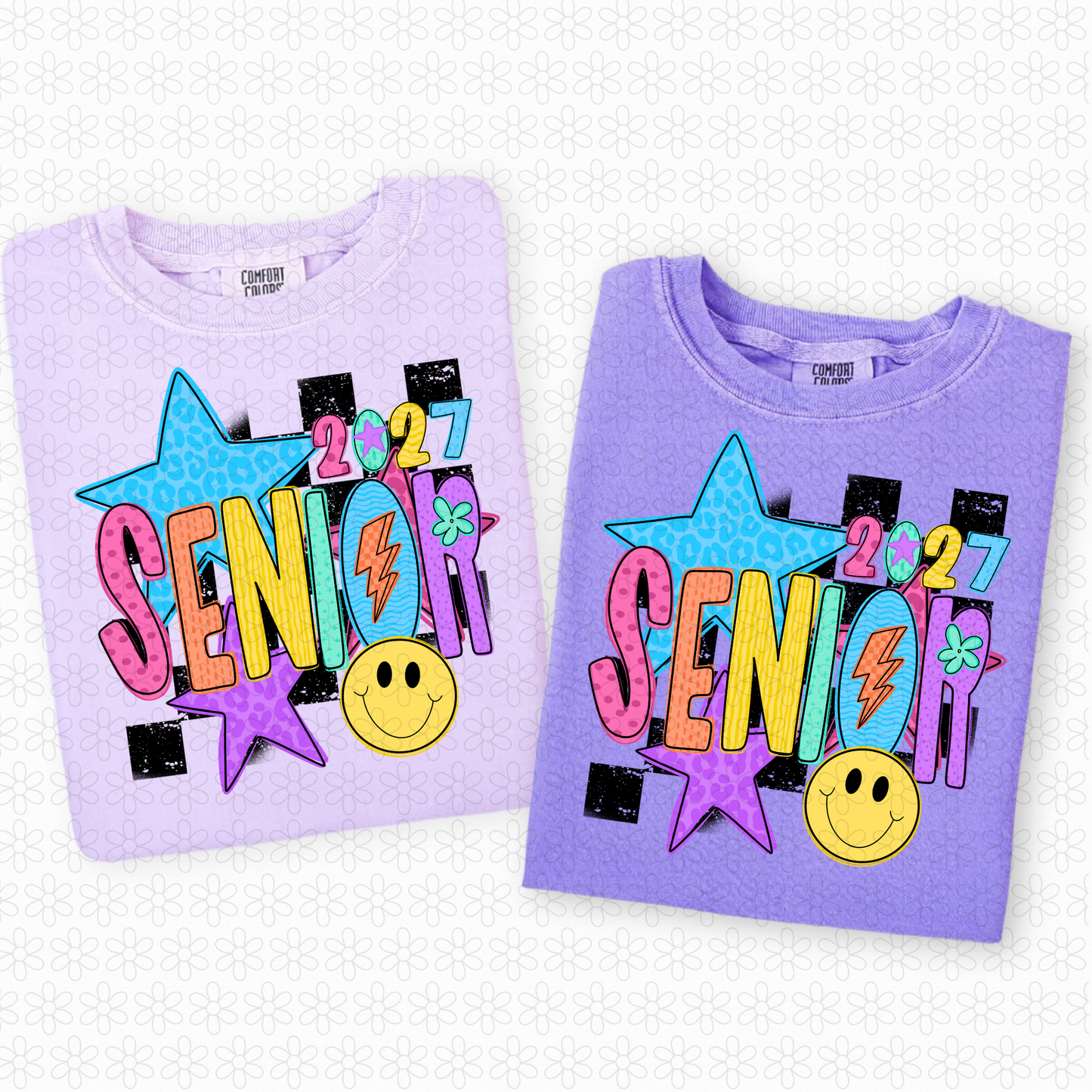 Checkered Star Senior 2027 DTF Transfer