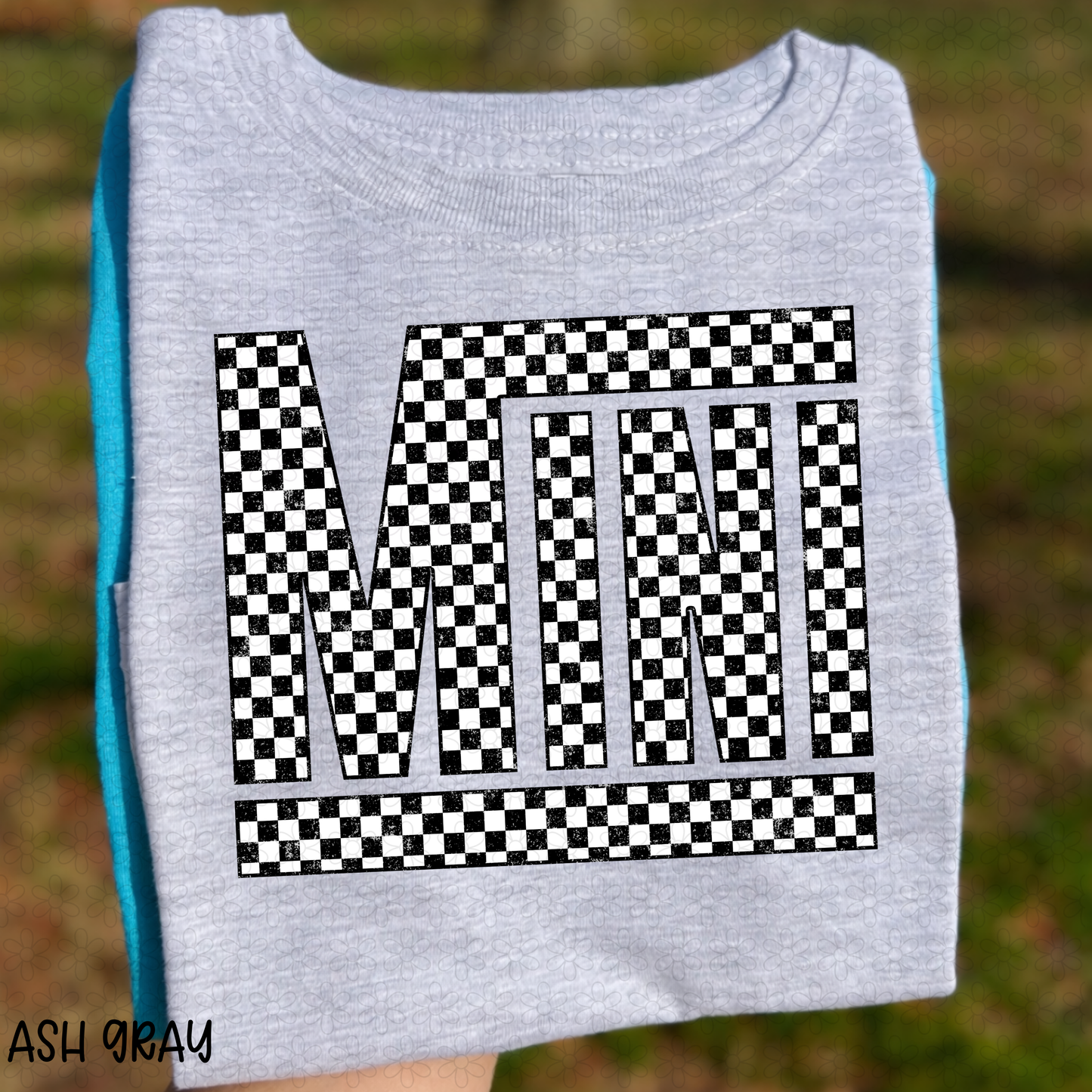 Checkered black and white Mini DTF Transfer