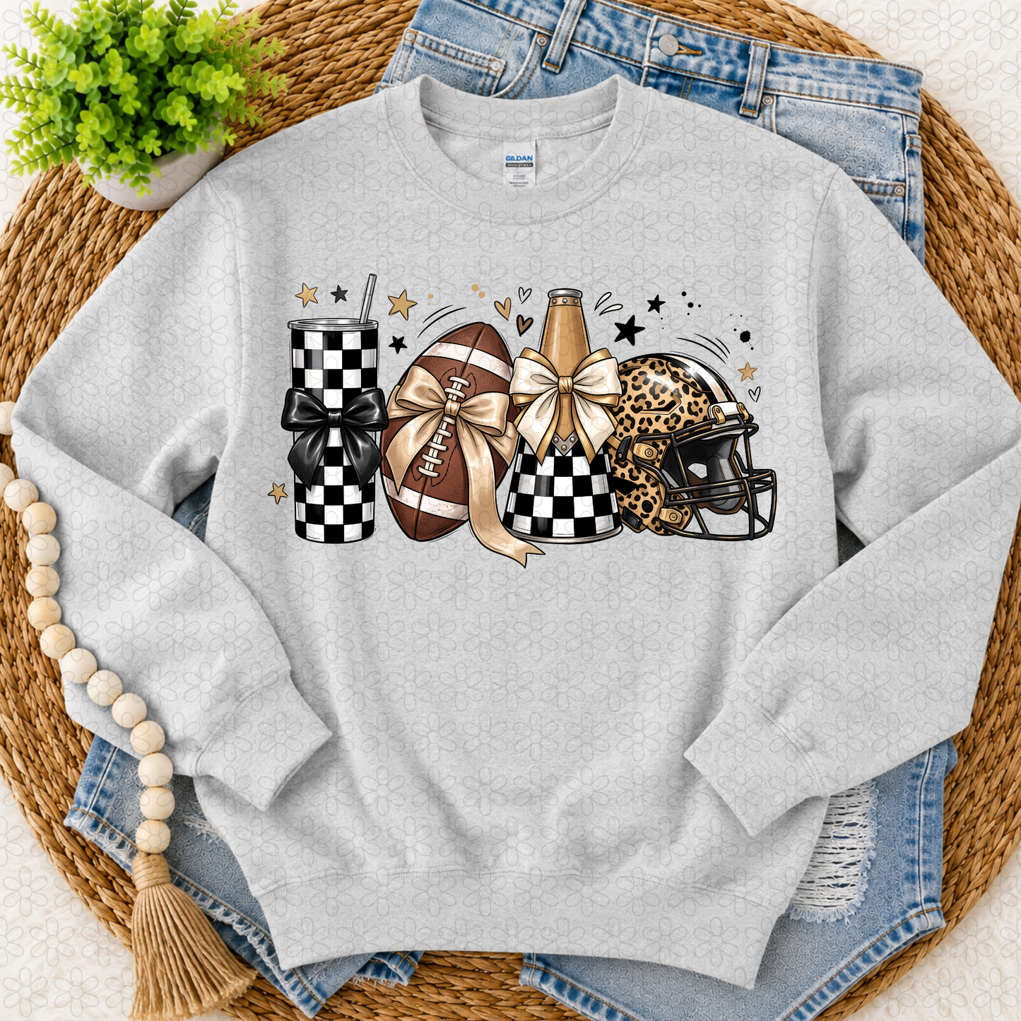 Cheeta Football Checkered Couquette DTF Transfer
