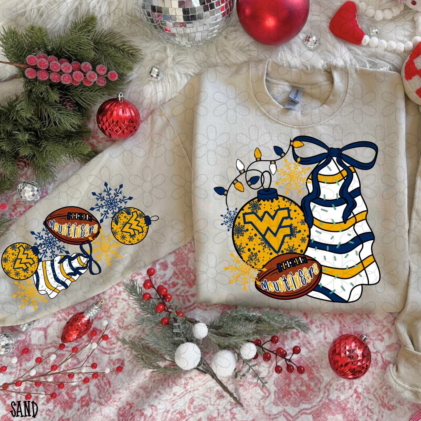 Christmas Tree Cake Football Teams (Multiple Options) DTF Transfer