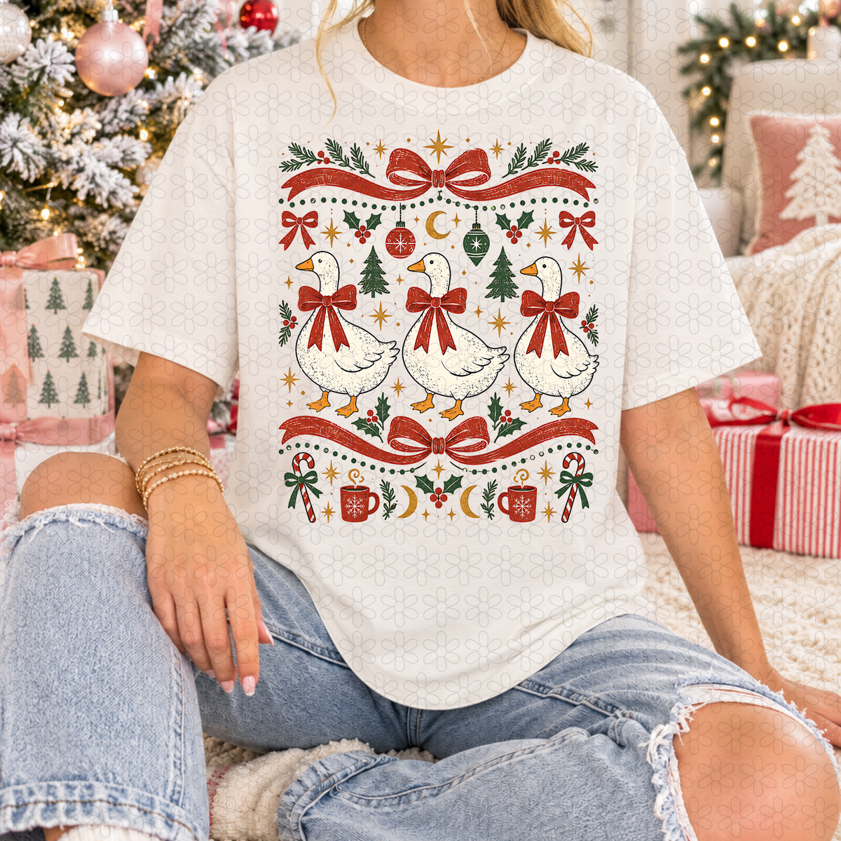 Christmas Goose Coquette DTF Transfer