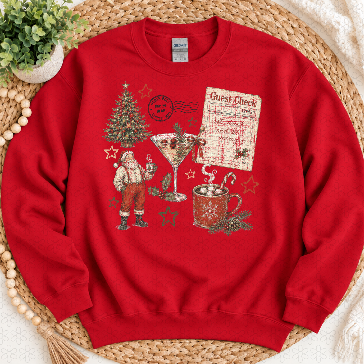Christmas Guest Check List DTF Transfer
