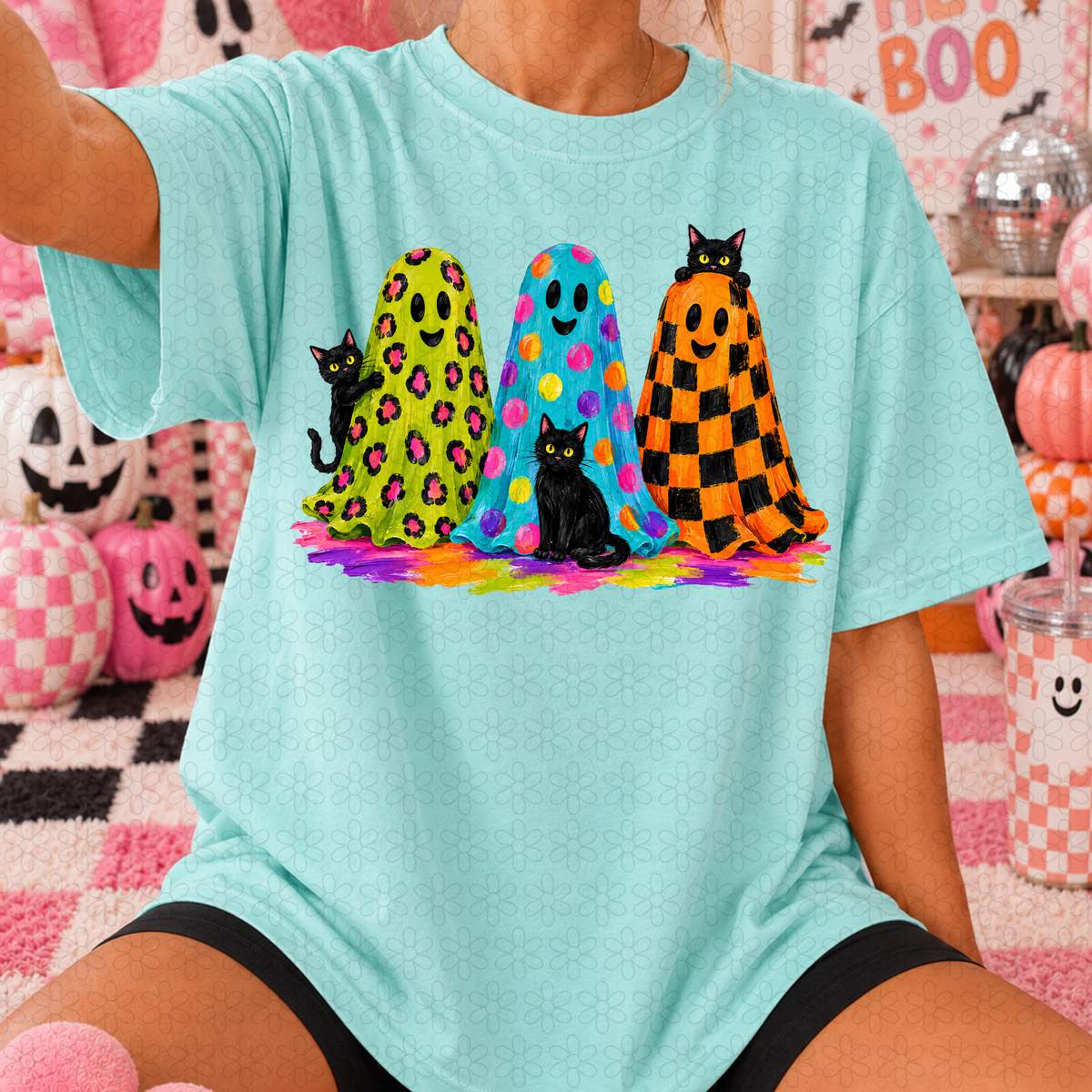 Colorful Ghosts DTF Transfer