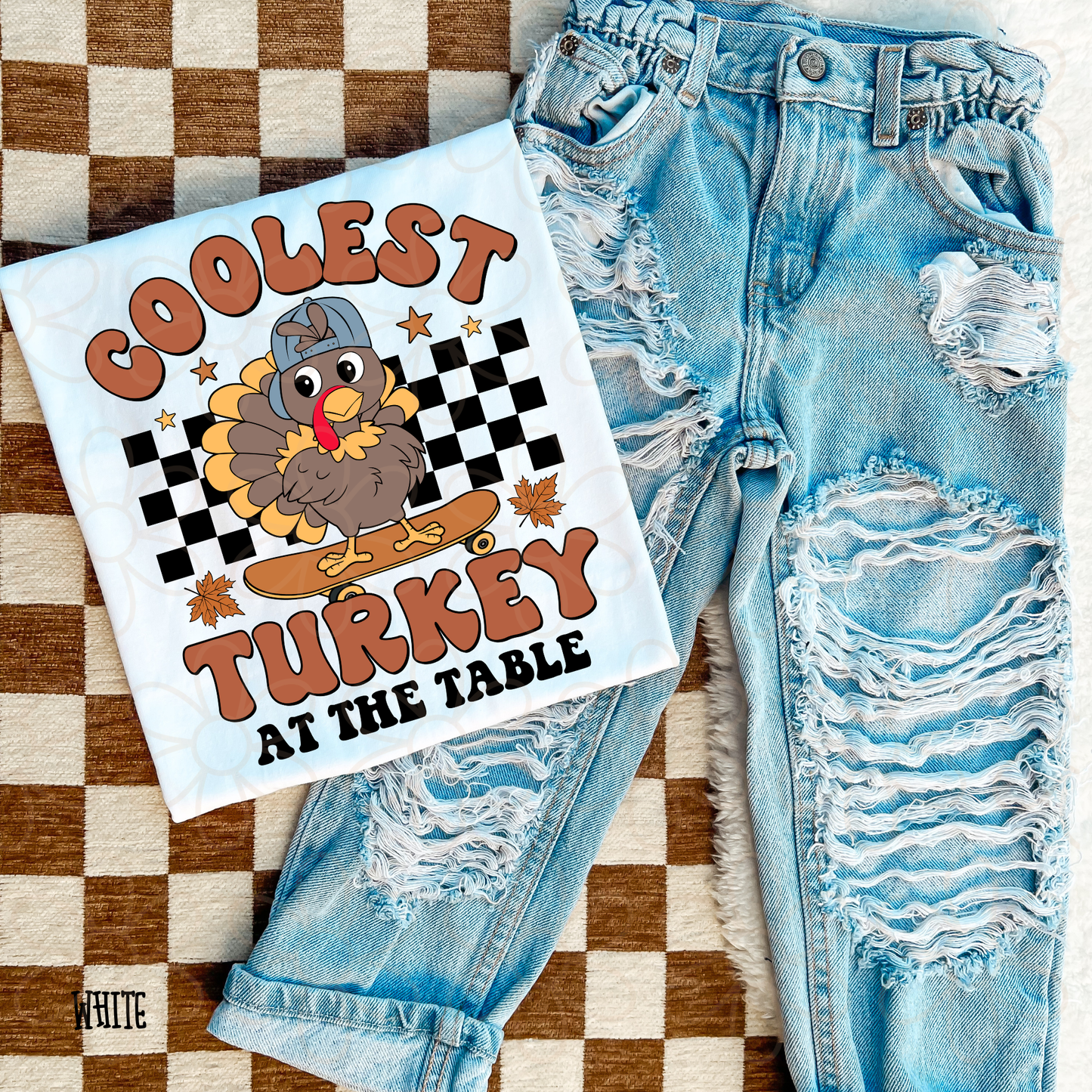 Coolest Turkey At The Table Boys DTF Transfer