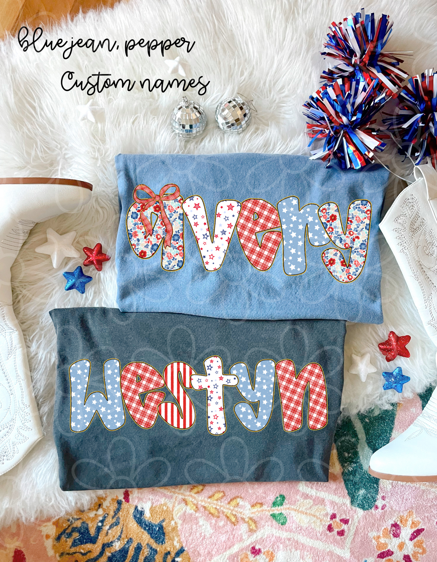 Custom 4th Of July Name DTF Transfer